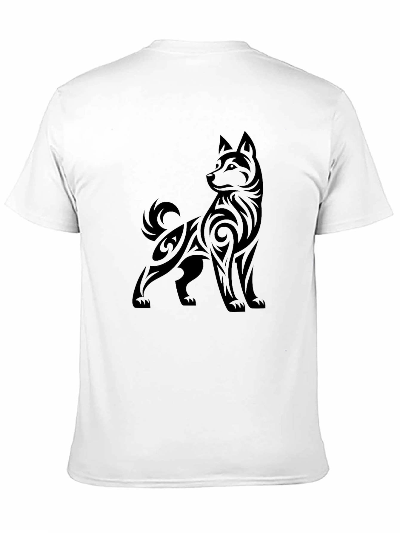 Tribal Dog Graphic Black T-Shirt