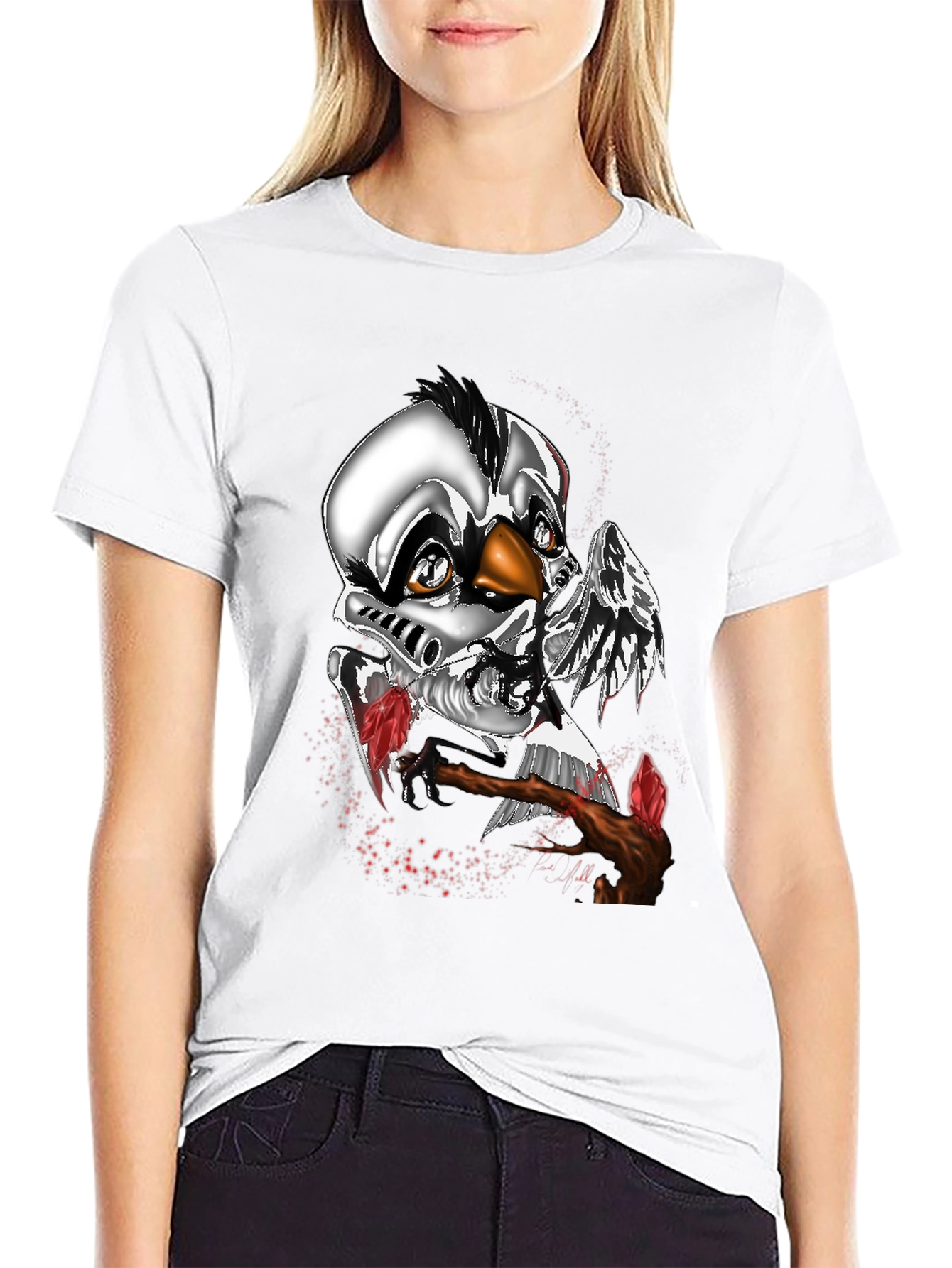 Metallic Cyborg Chicken T-Shirt