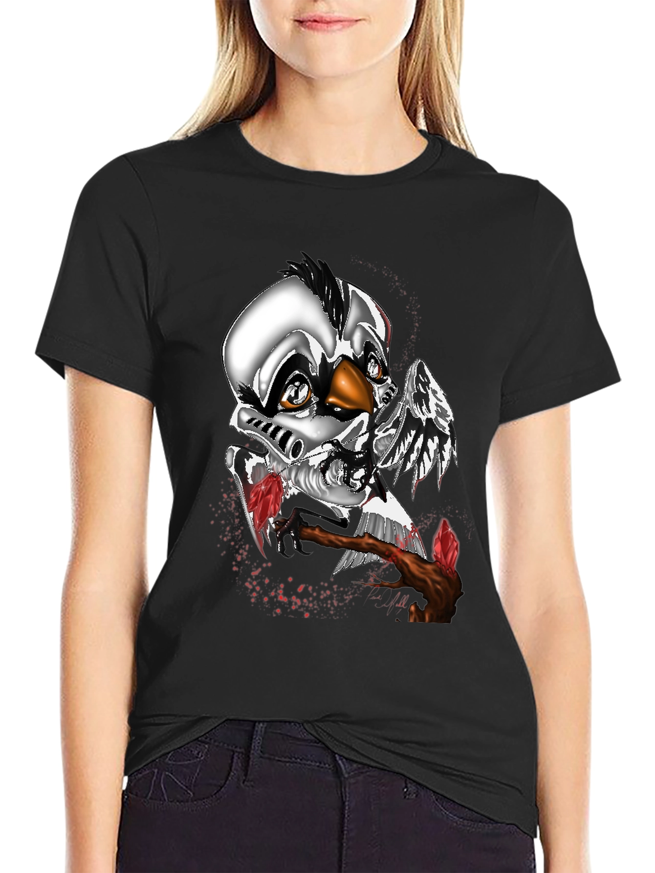 Metallic Cyborg Chicken T-Shirt