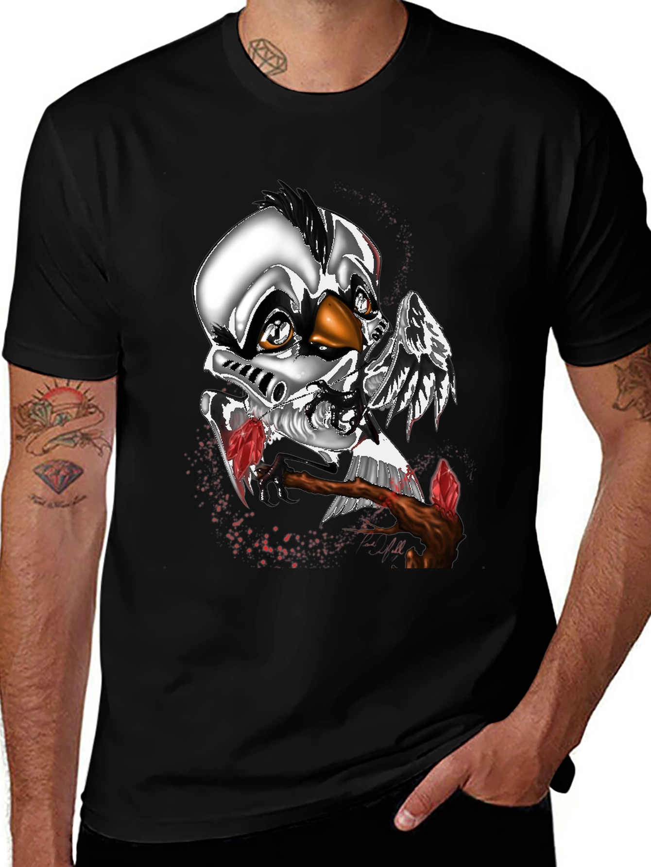 Metallic Cyborg Chicken T-Shirt