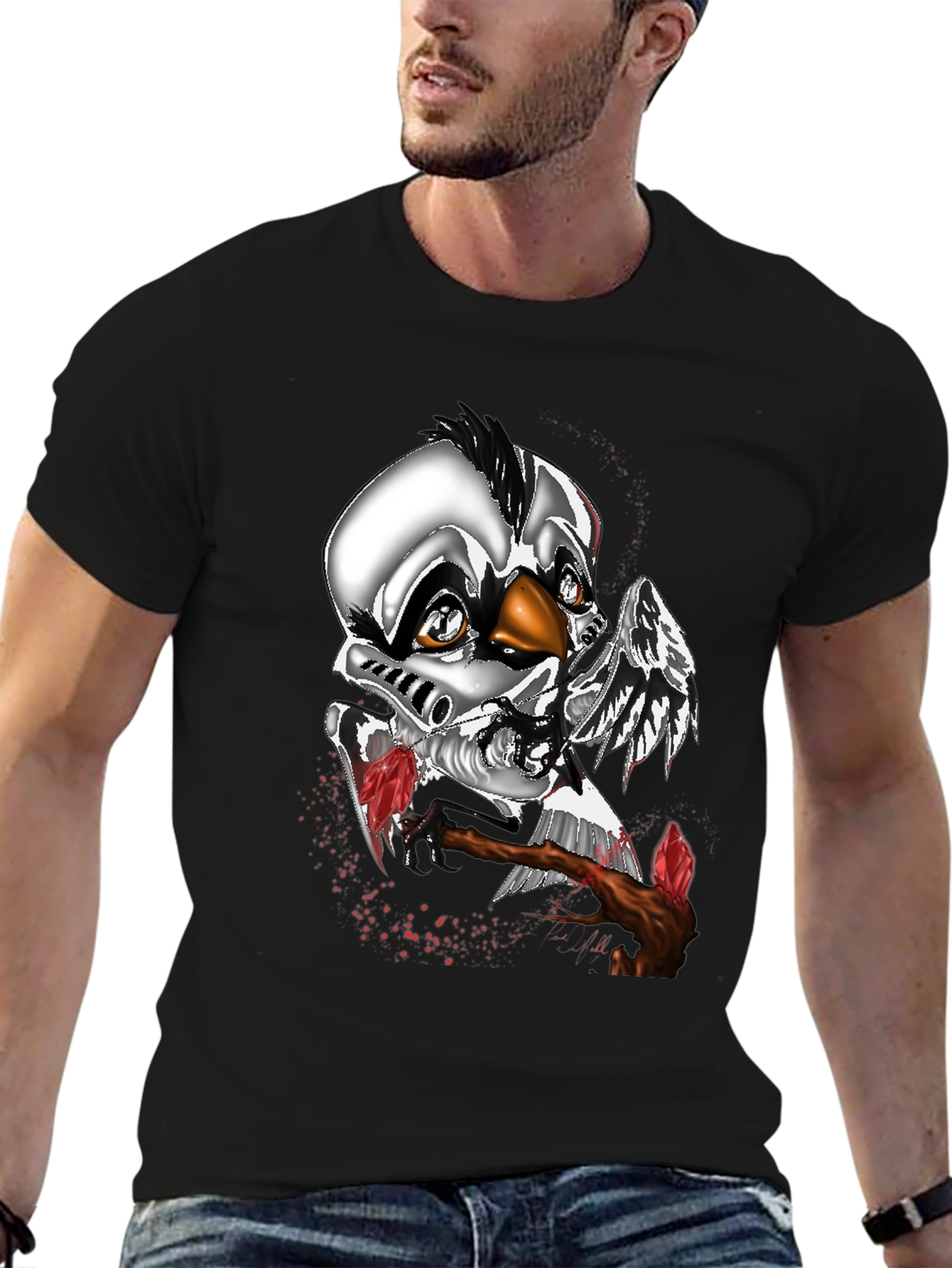 Metallic Cyborg Chicken T-Shirt