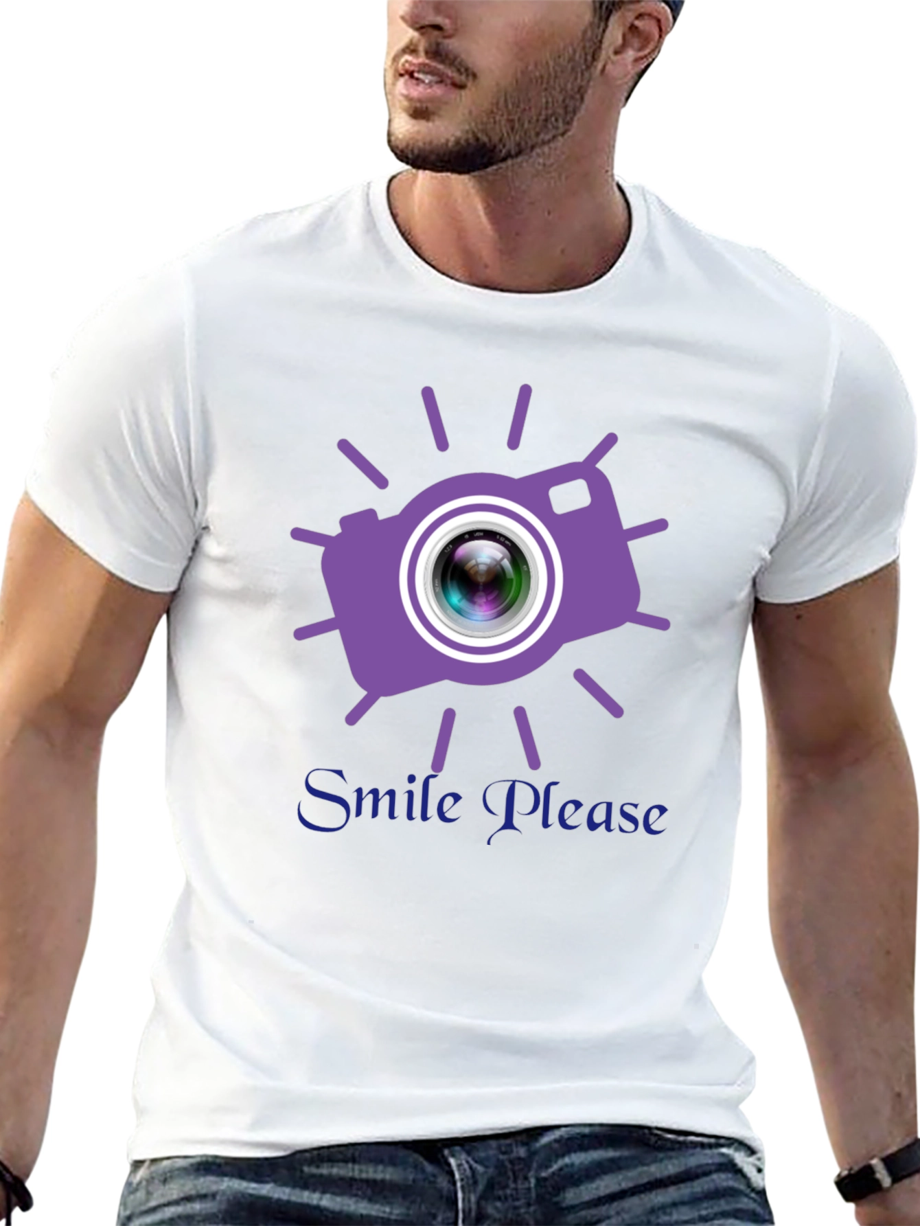 Smile Please Camera Graphic T-Shirt