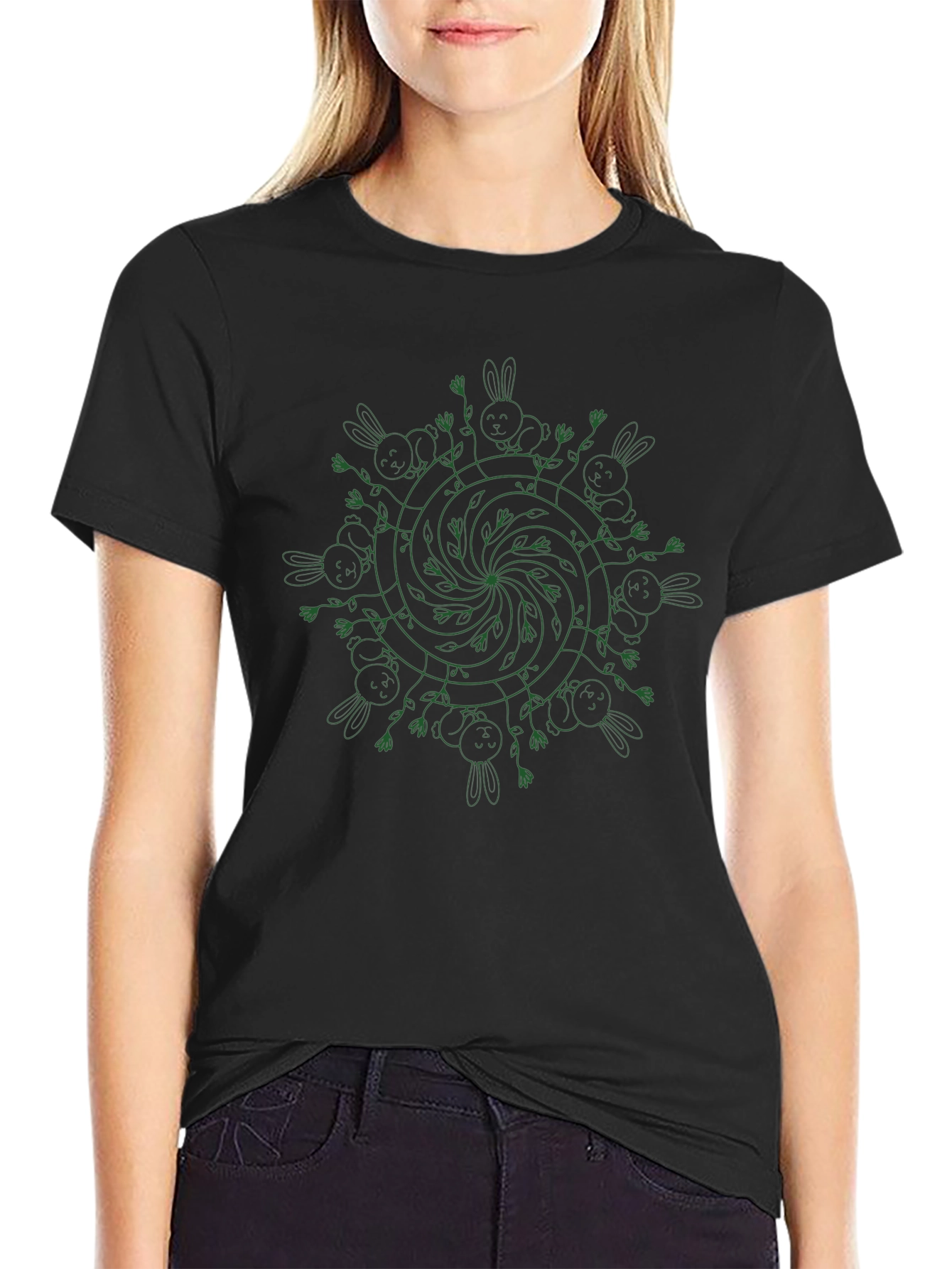 Whimsical Bunny Mandala Tee
