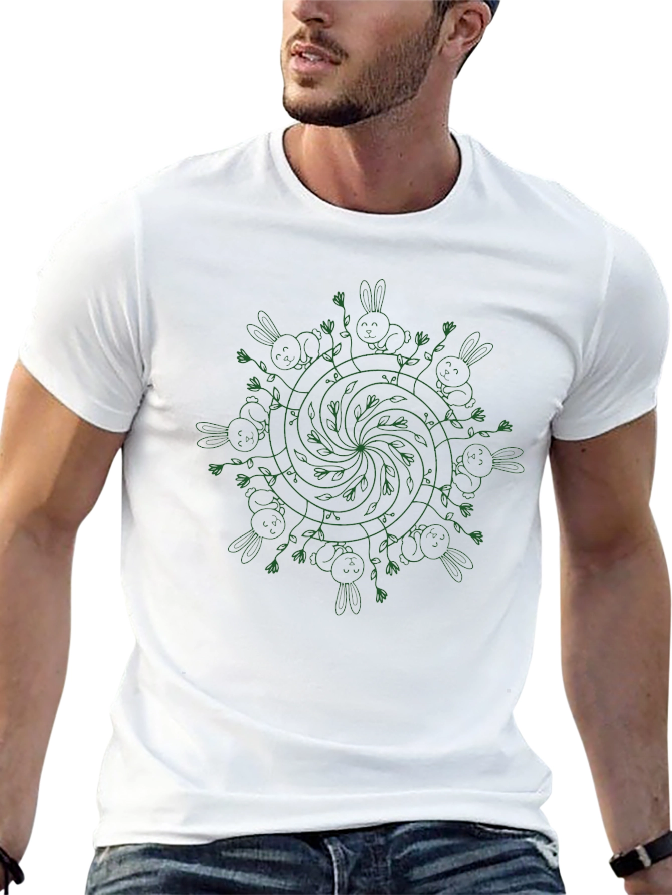 Whimsical Bunny Mandala Tee