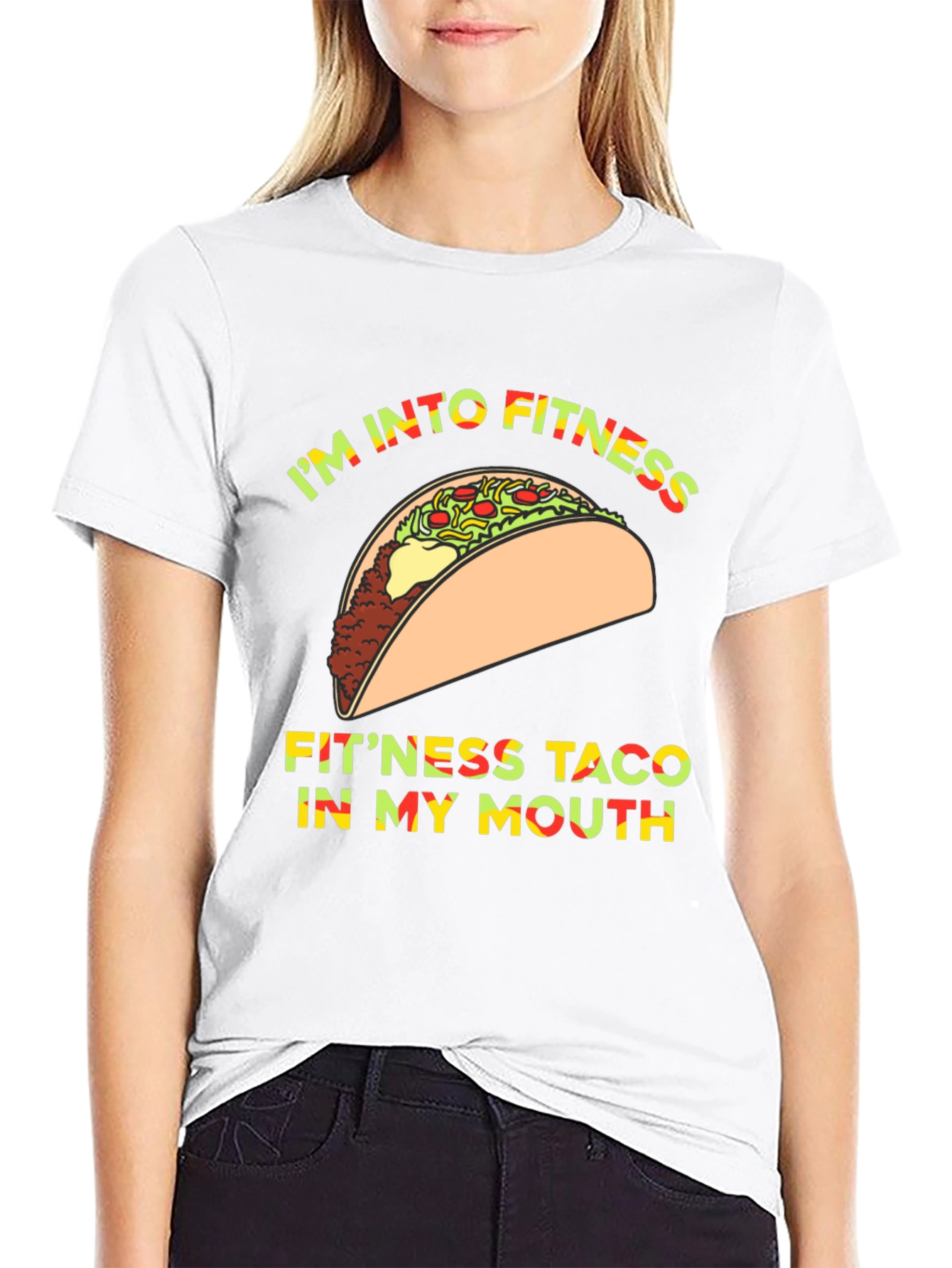 Im Into Fitness Taco T-Shirt Funny Graphic Tee