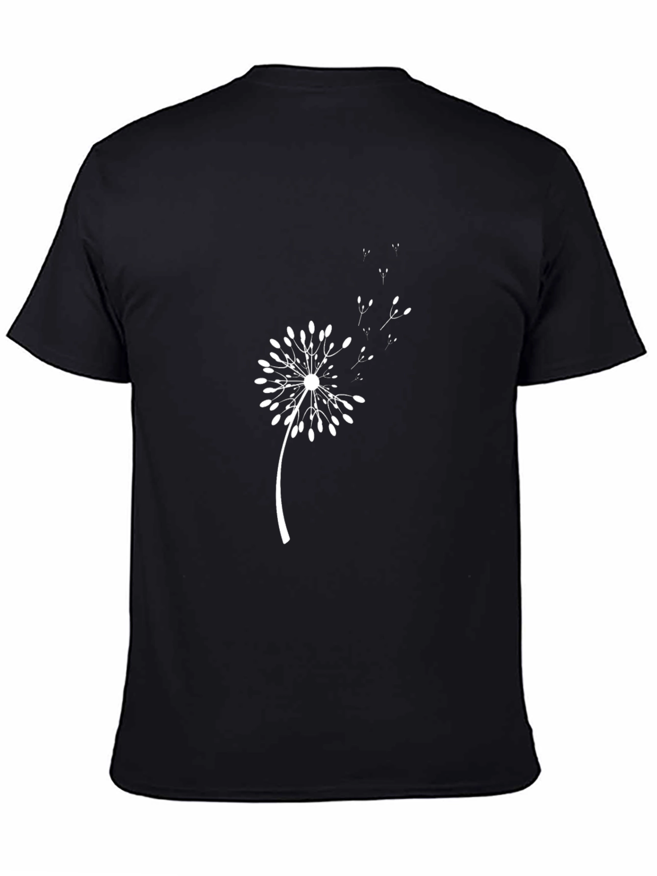 Dandelion Graphic Print Black T-Shirt