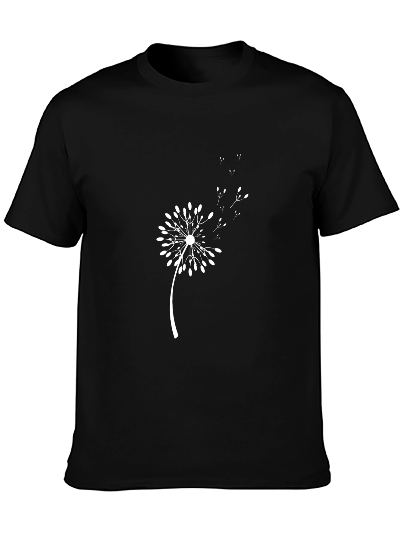 Dandelion Graphic Print Black T-Shirt