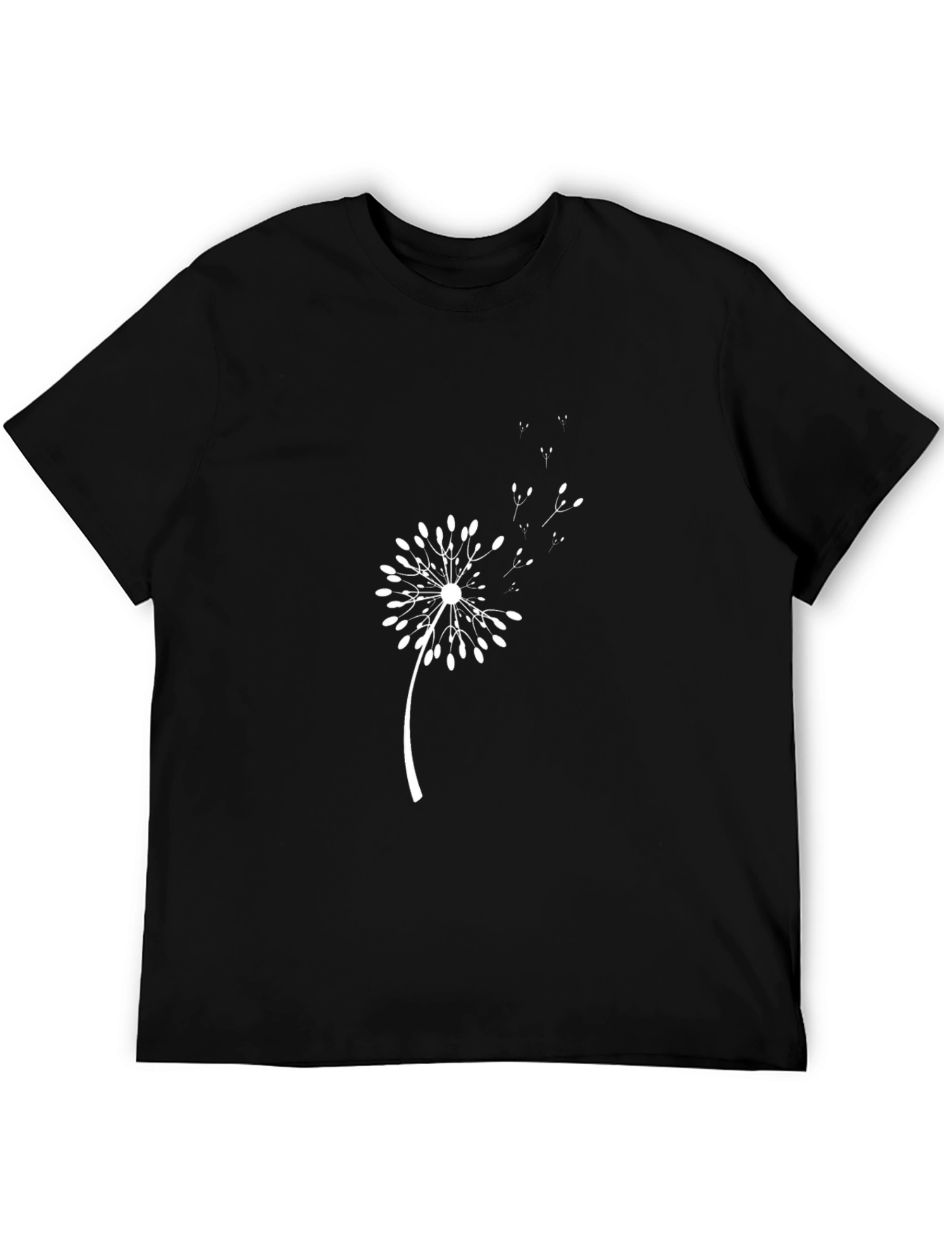 Dandelion Graphic Print Black T-Shirt