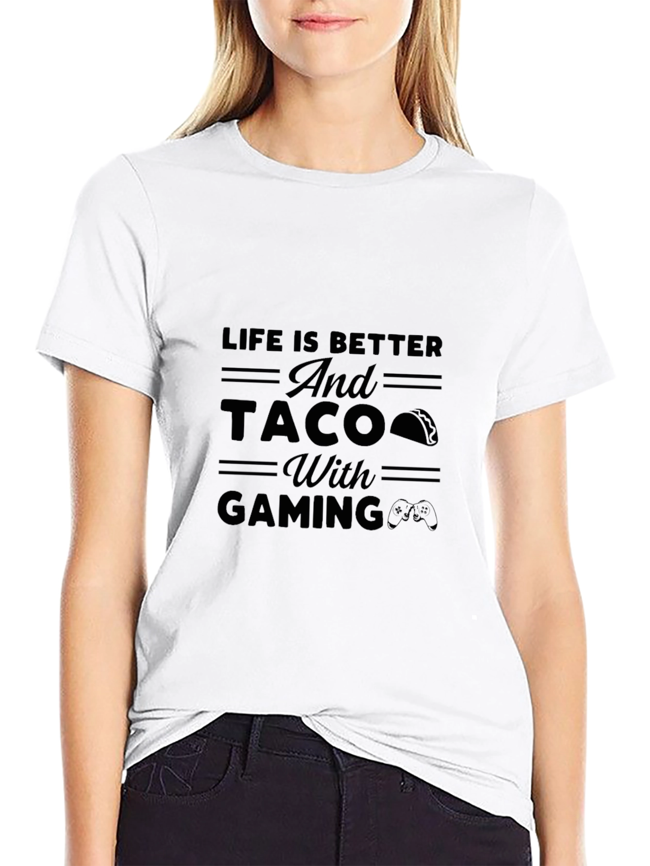 Life is Better Taco Gaming Black T-Shirt