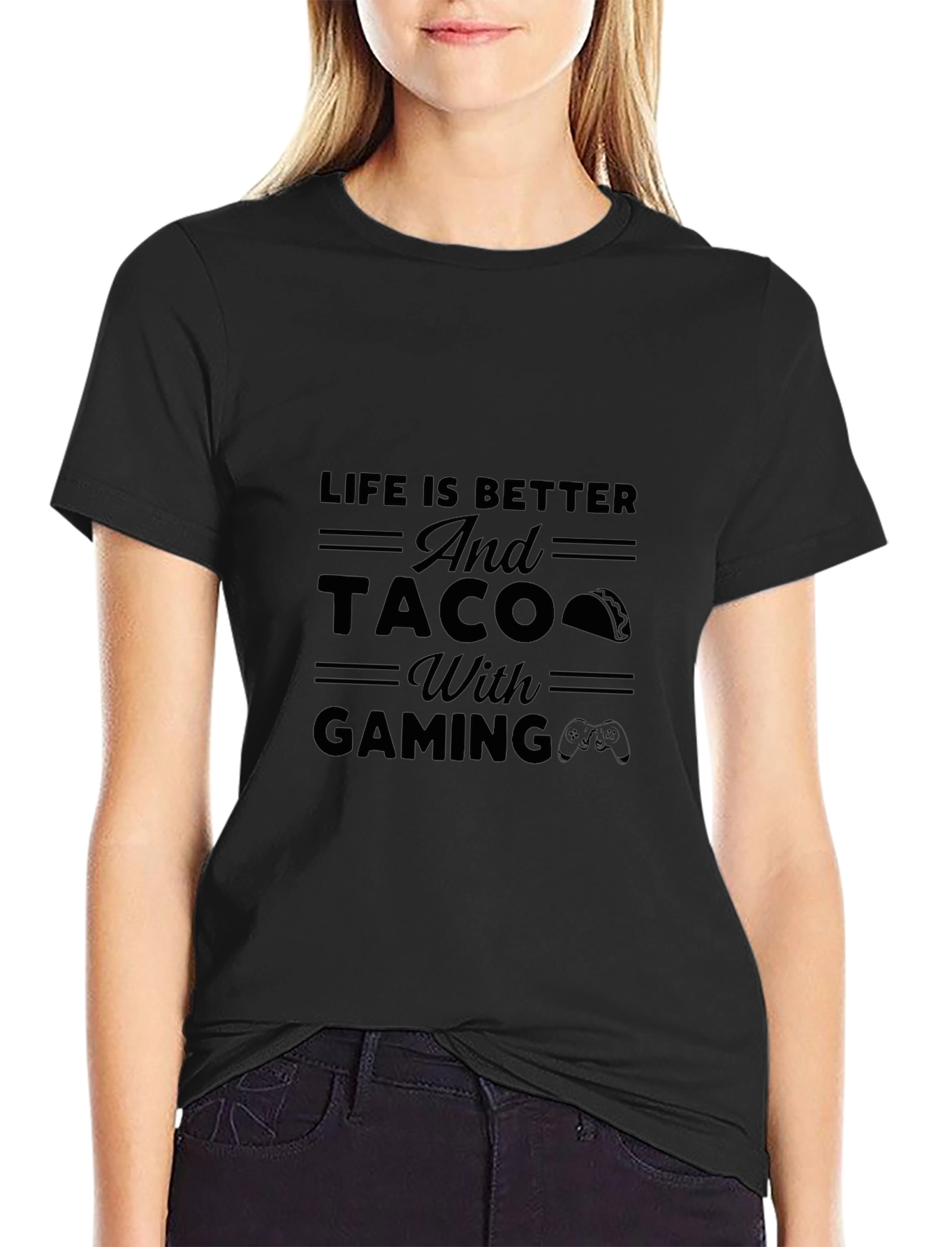 Life is Better Taco Gaming Black T-Shirt