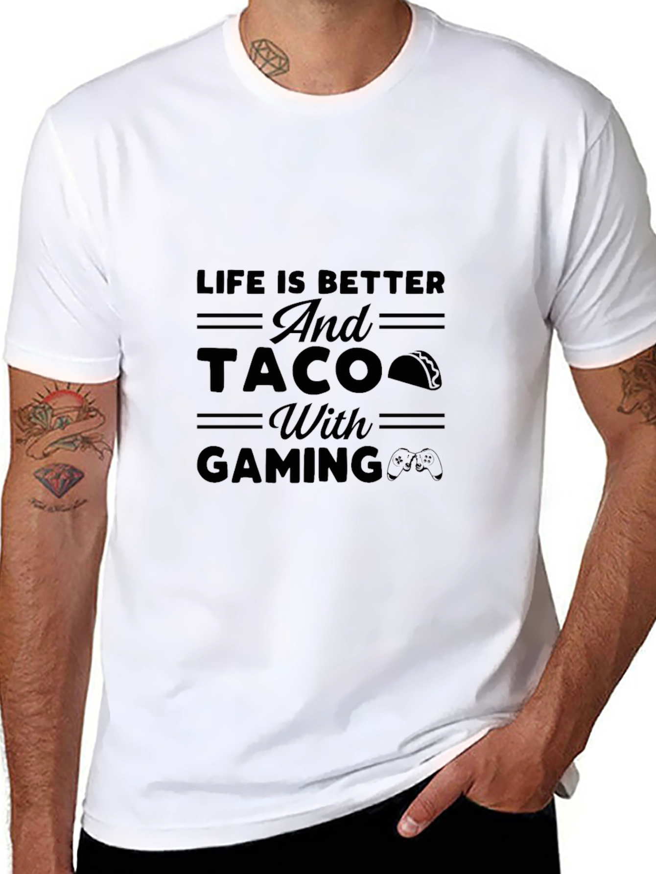Life is Better Taco Gaming Black T-Shirt