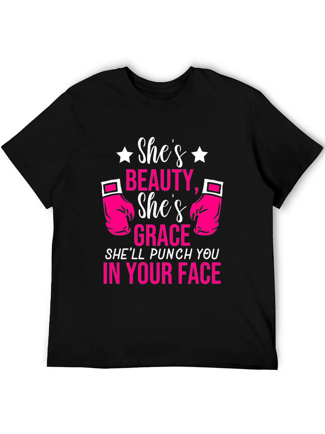 Shes Beauty Grace Punch Face Graphic Tee