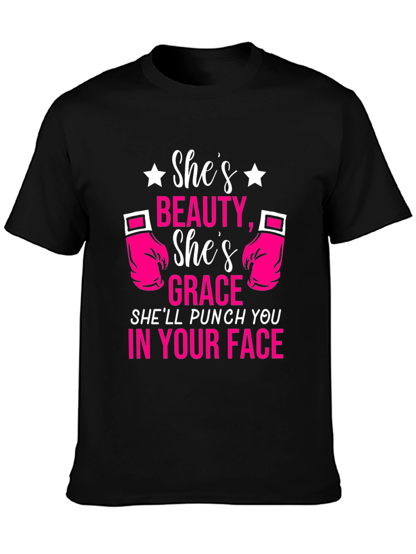 Shes Beauty Grace Punch Face Graphic Tee