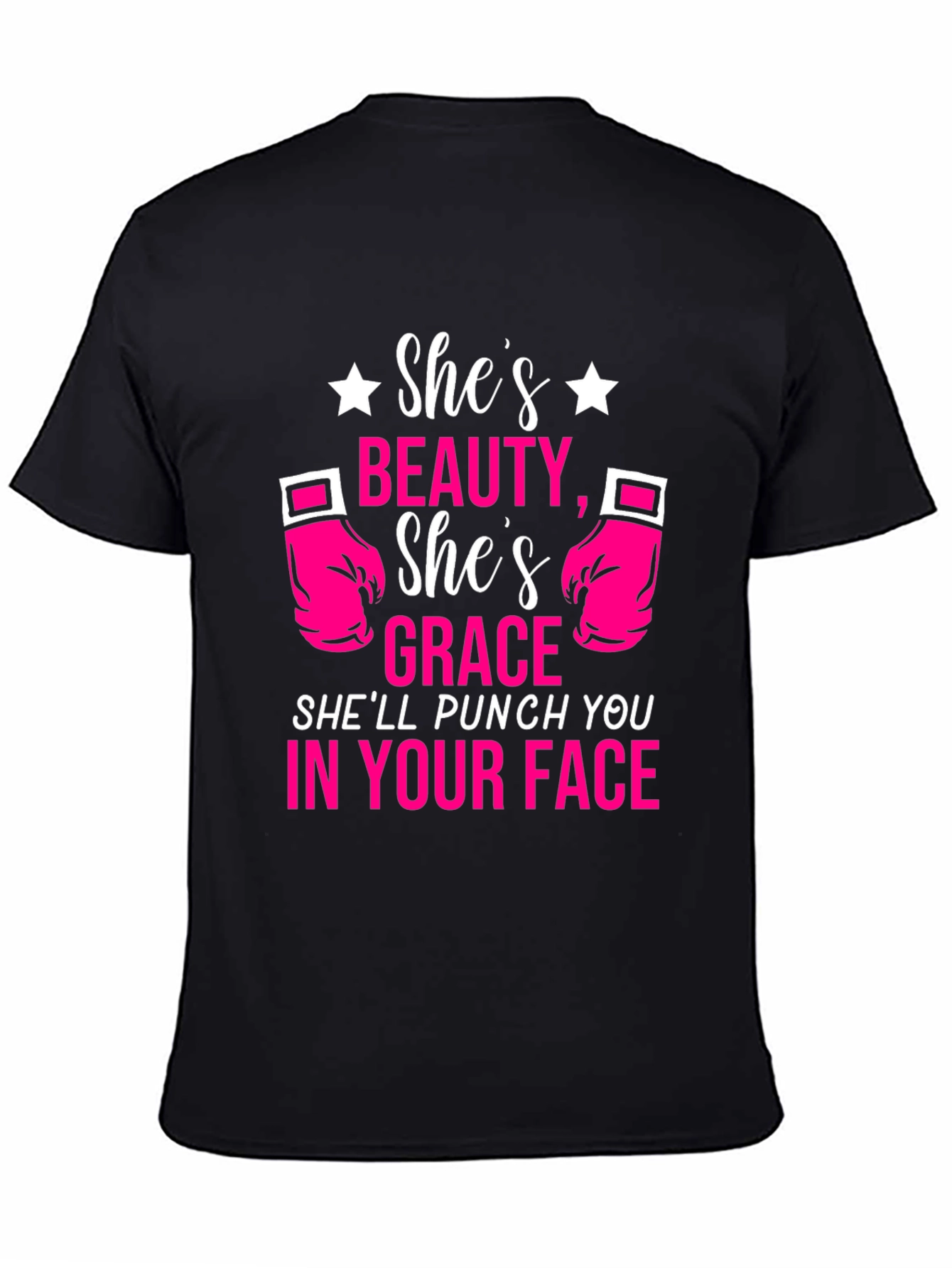 Shes Beauty Grace Punch Face Graphic Tee