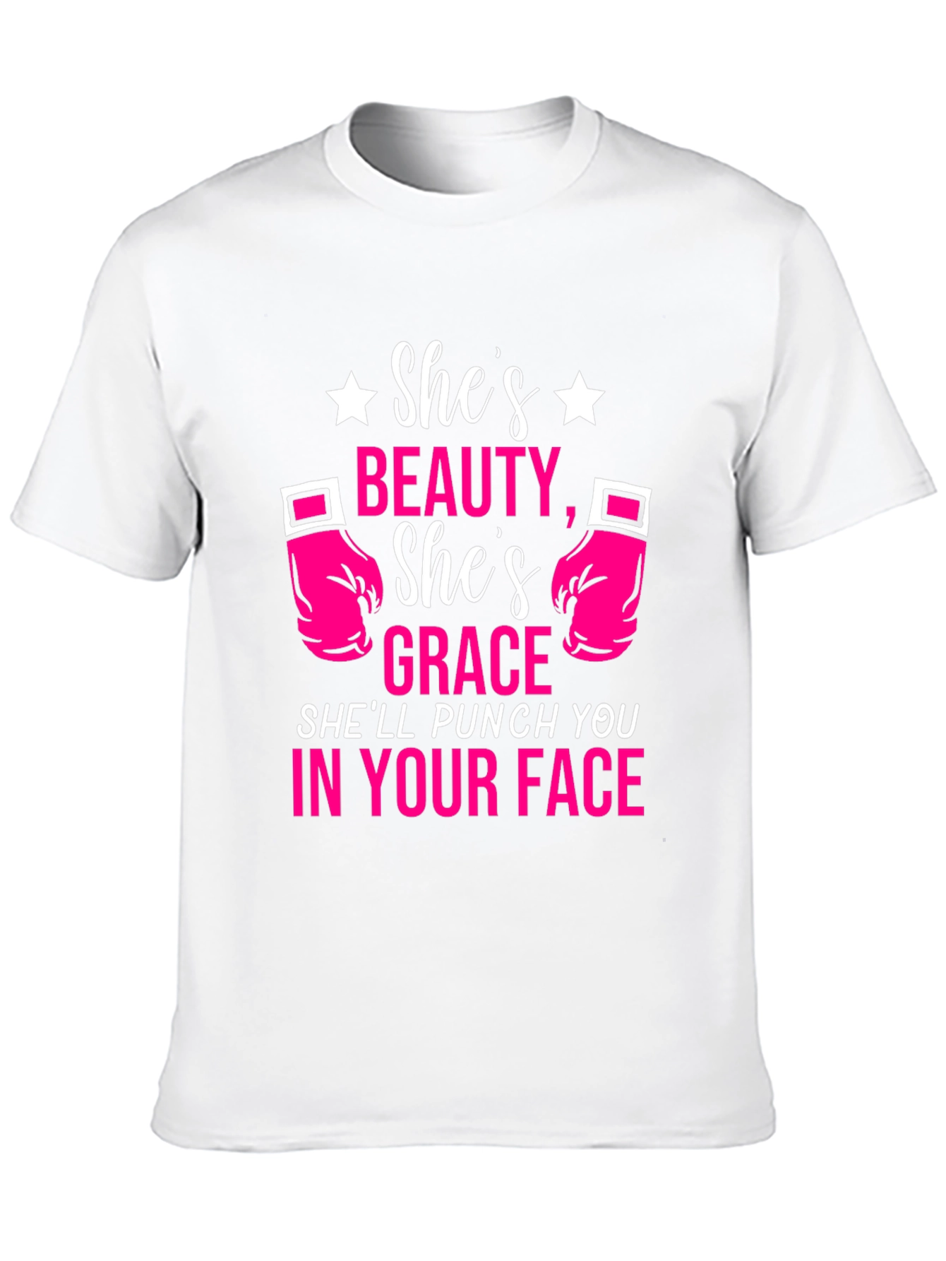 Shes Beauty Grace Punch Face Graphic Tee
