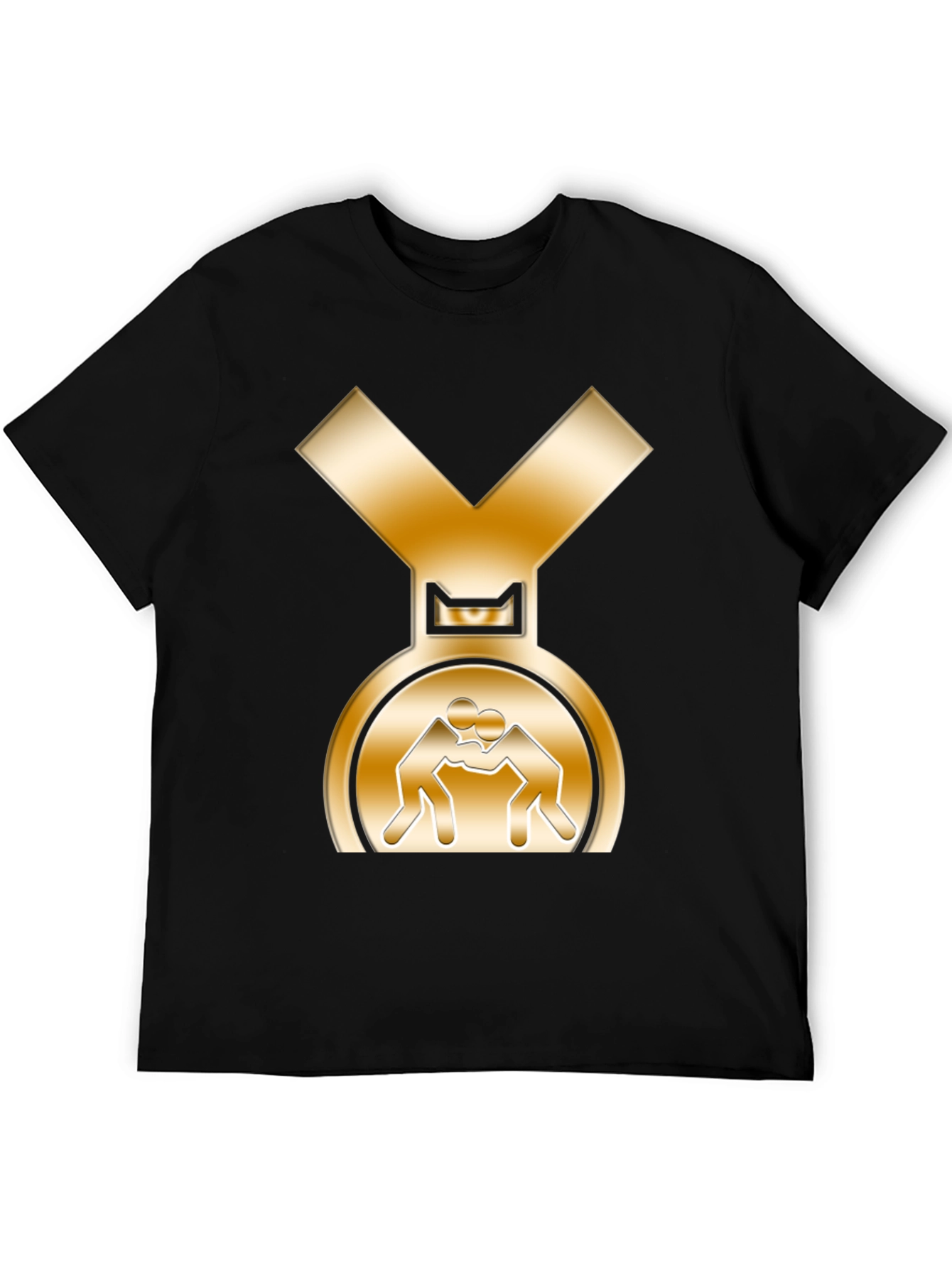 Wrestling Gold Medal Graphic Tee - Black
