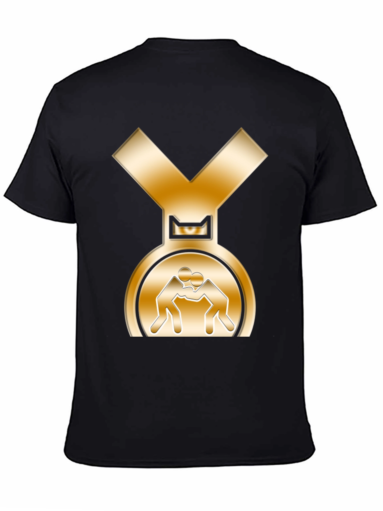 Wrestling Gold Medal Graphic Tee - Black