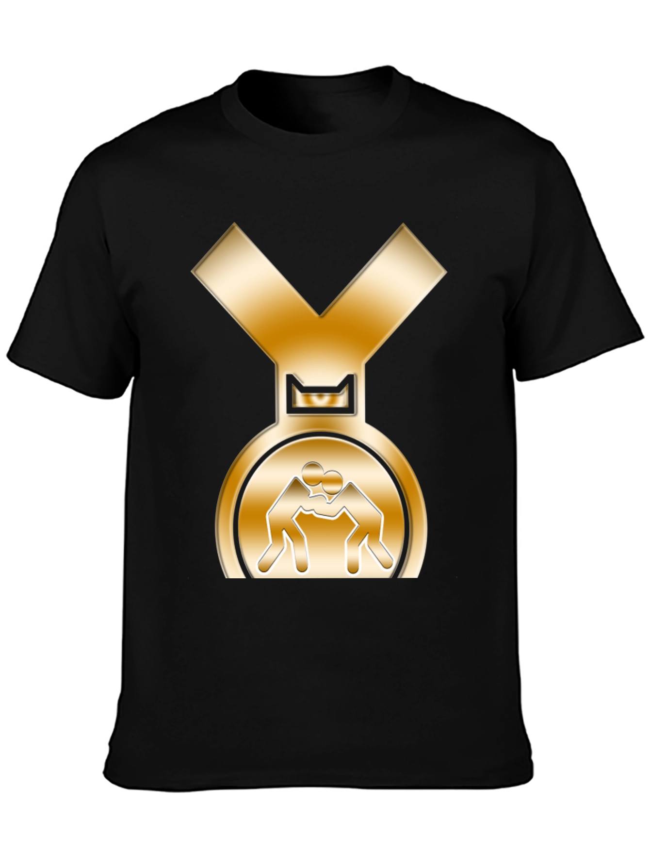 Wrestling Gold Medal Graphic Tee - Black
