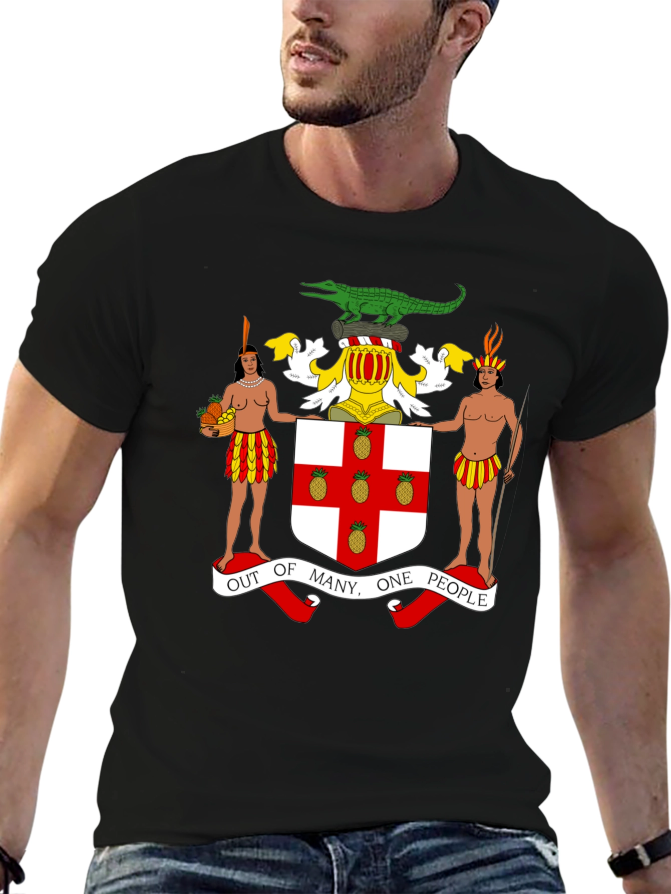 Jamaica Coat of Arms Black T-Shirt