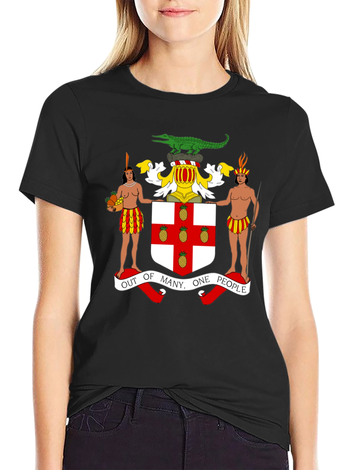 Jamaica Coat of Arms Black T-Shirt