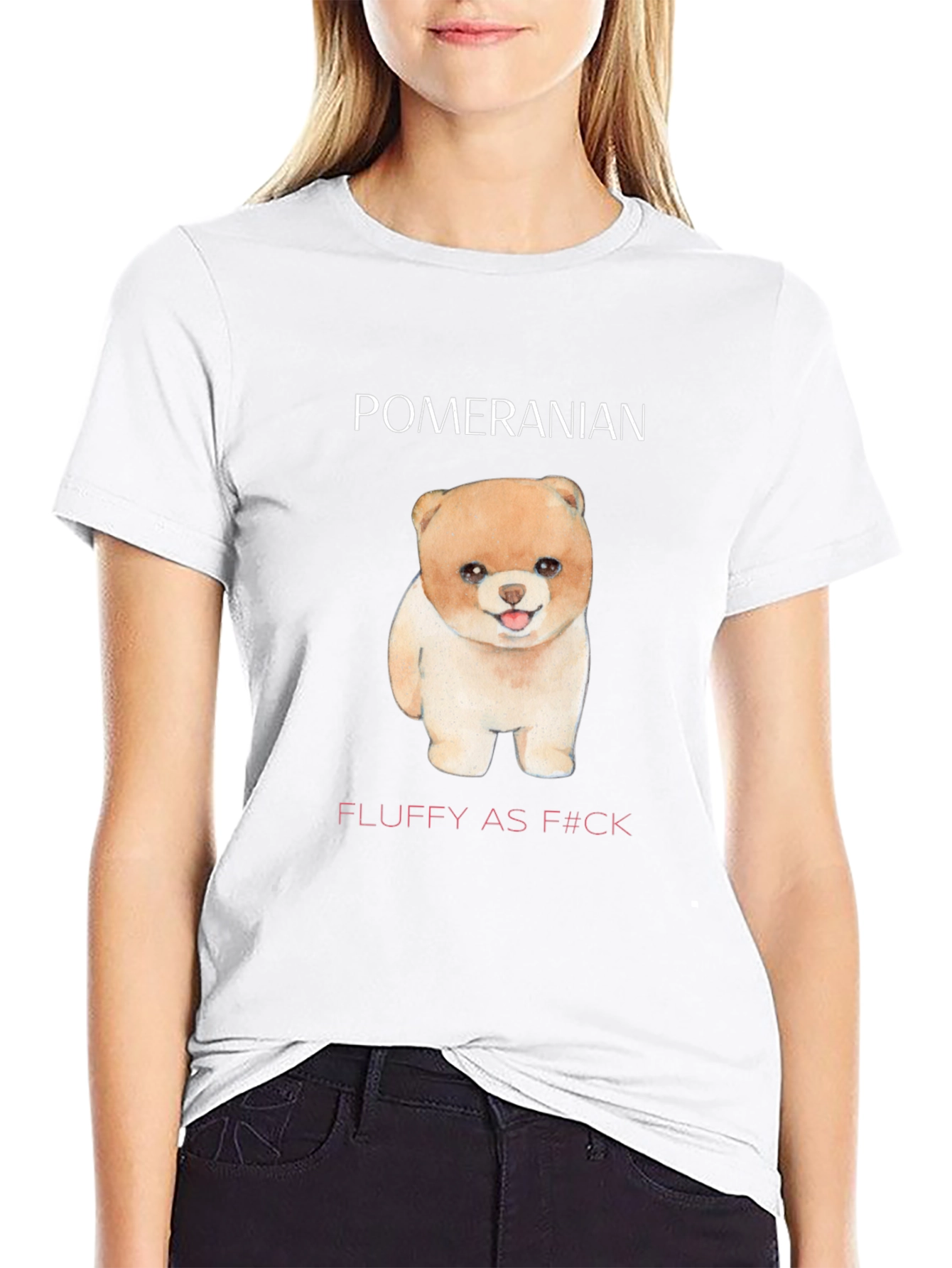 Pomeranian Fluffy Dog Black T-Shirt