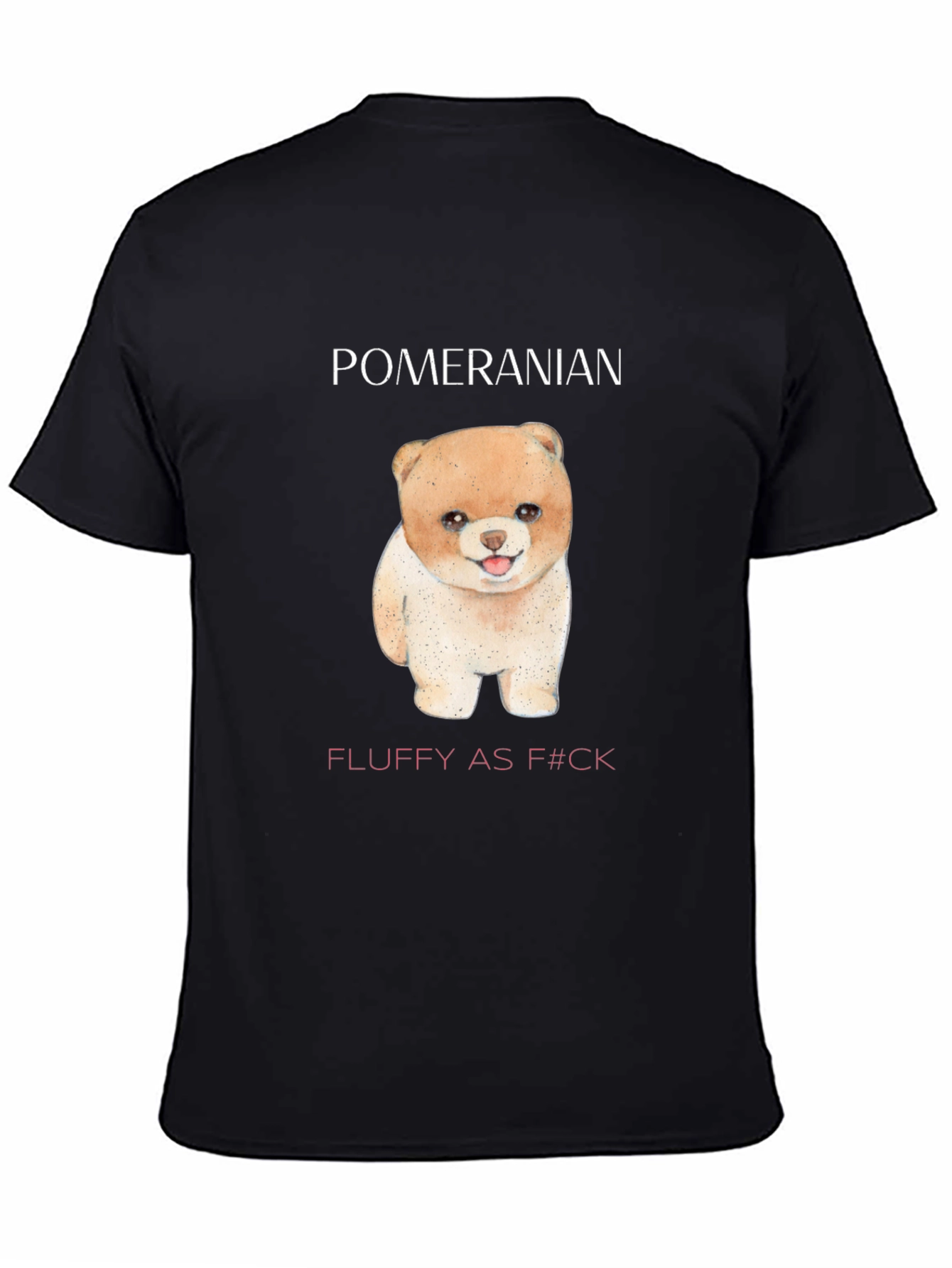 Pomeranian Fluffy Dog Black T-Shirt