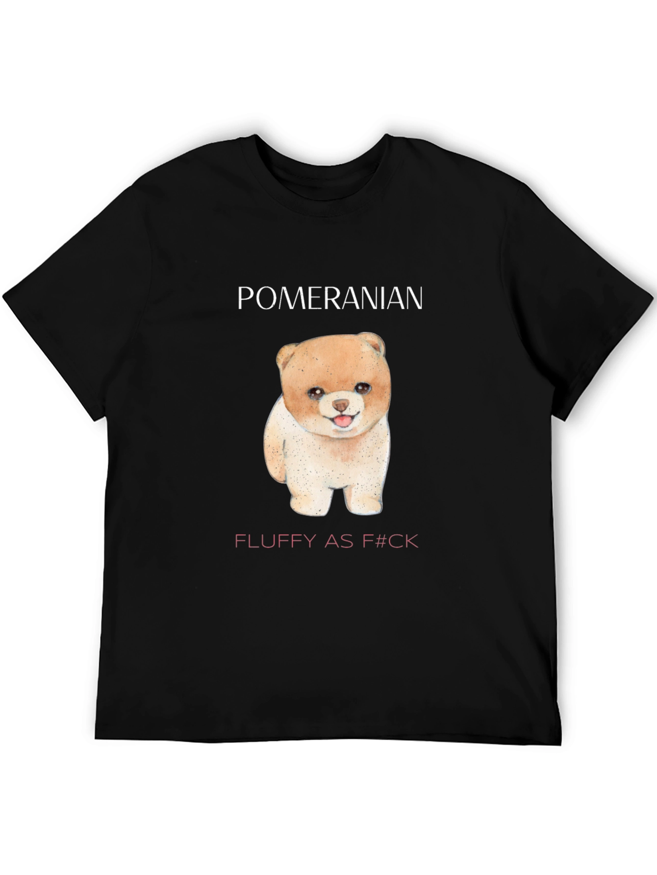 Pomeranian Fluffy Dog Black T-Shirt