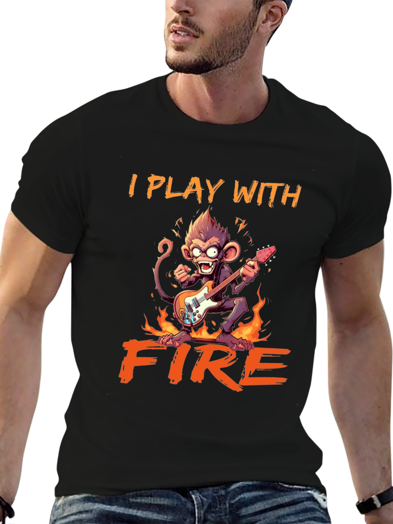 I Play With Fire Monkey Graphic Tee