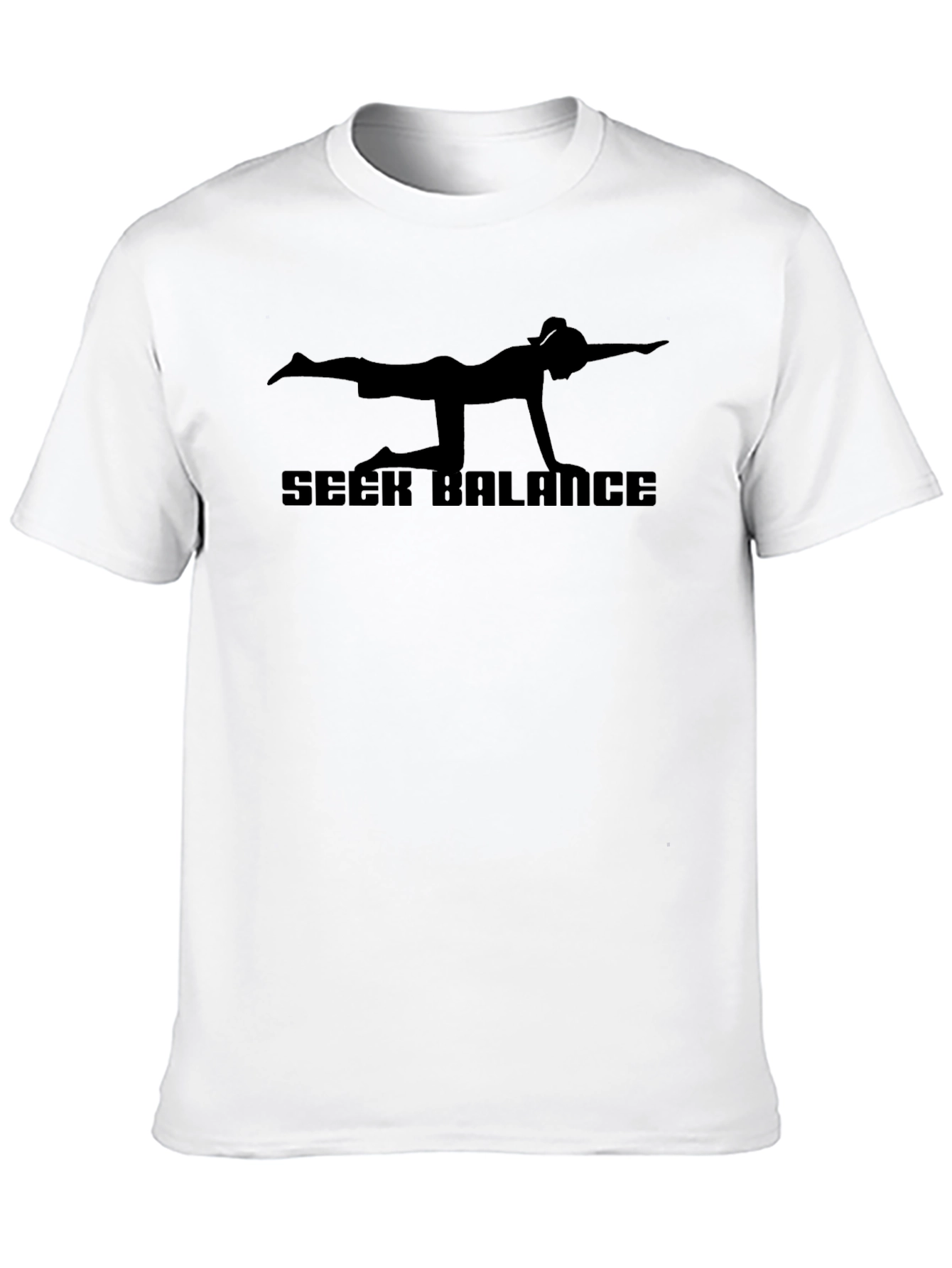 Seek Balance Graphic Tee - Yoga Inspired Black T-Shirt