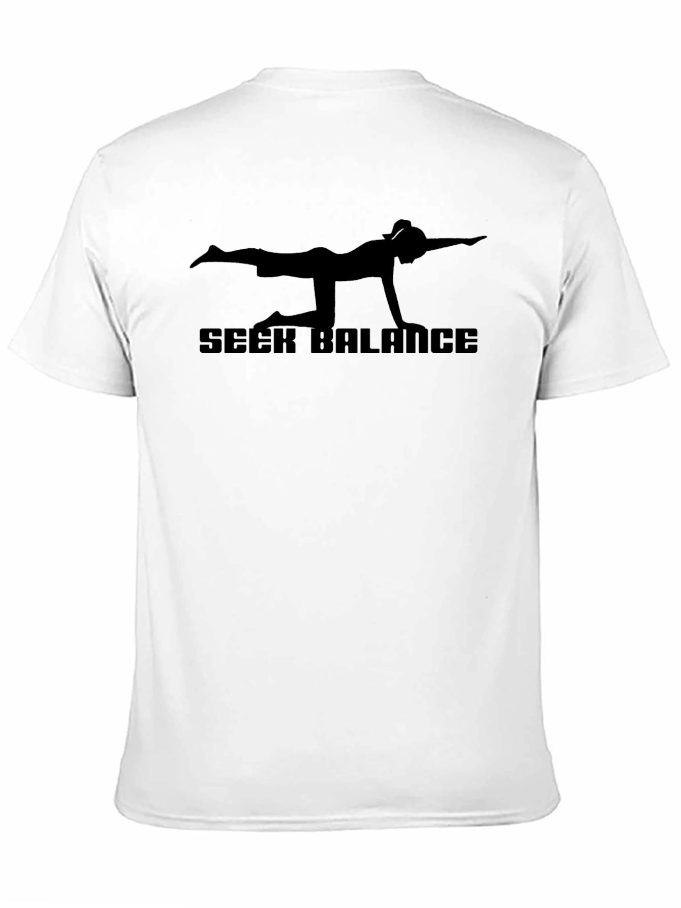Seek Balance Graphic Tee - Yoga Inspired Black T-Shirt