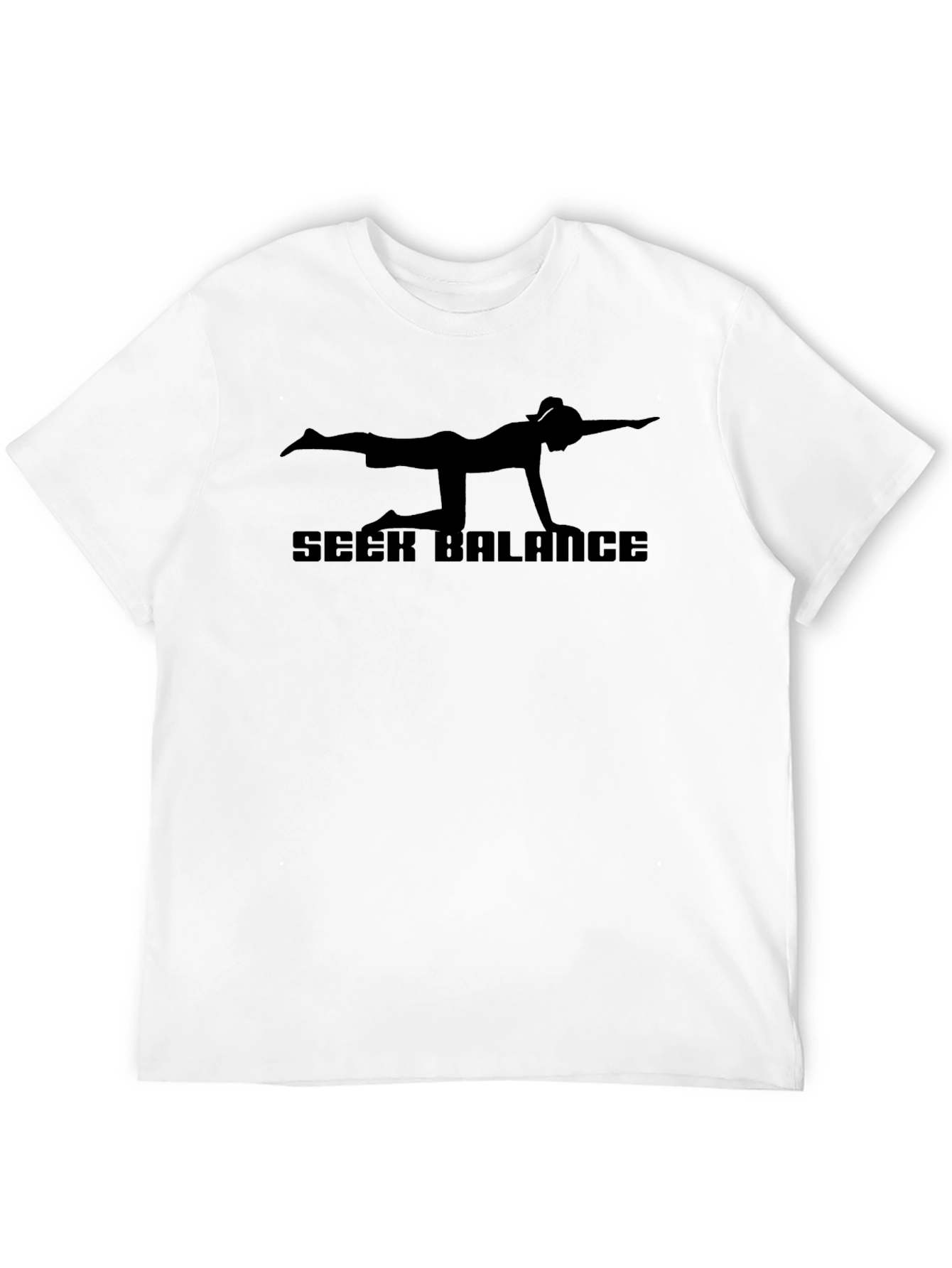 Seek Balance Graphic Tee - Yoga Inspired Black T-Shirt