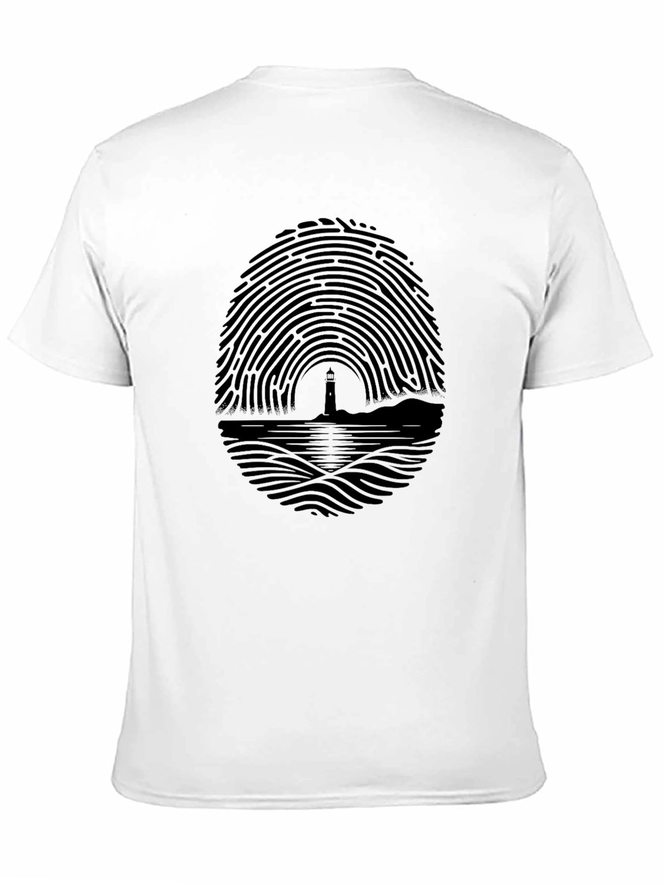 Lighthouse Fingerprint Graphic Tee - Black