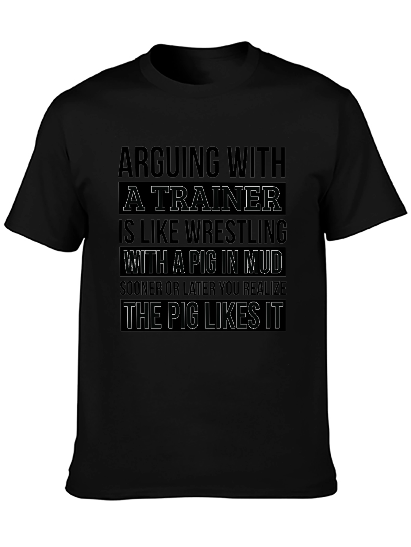 Trainer Wrestling Pig Mud Funny Graphic T-Shirt