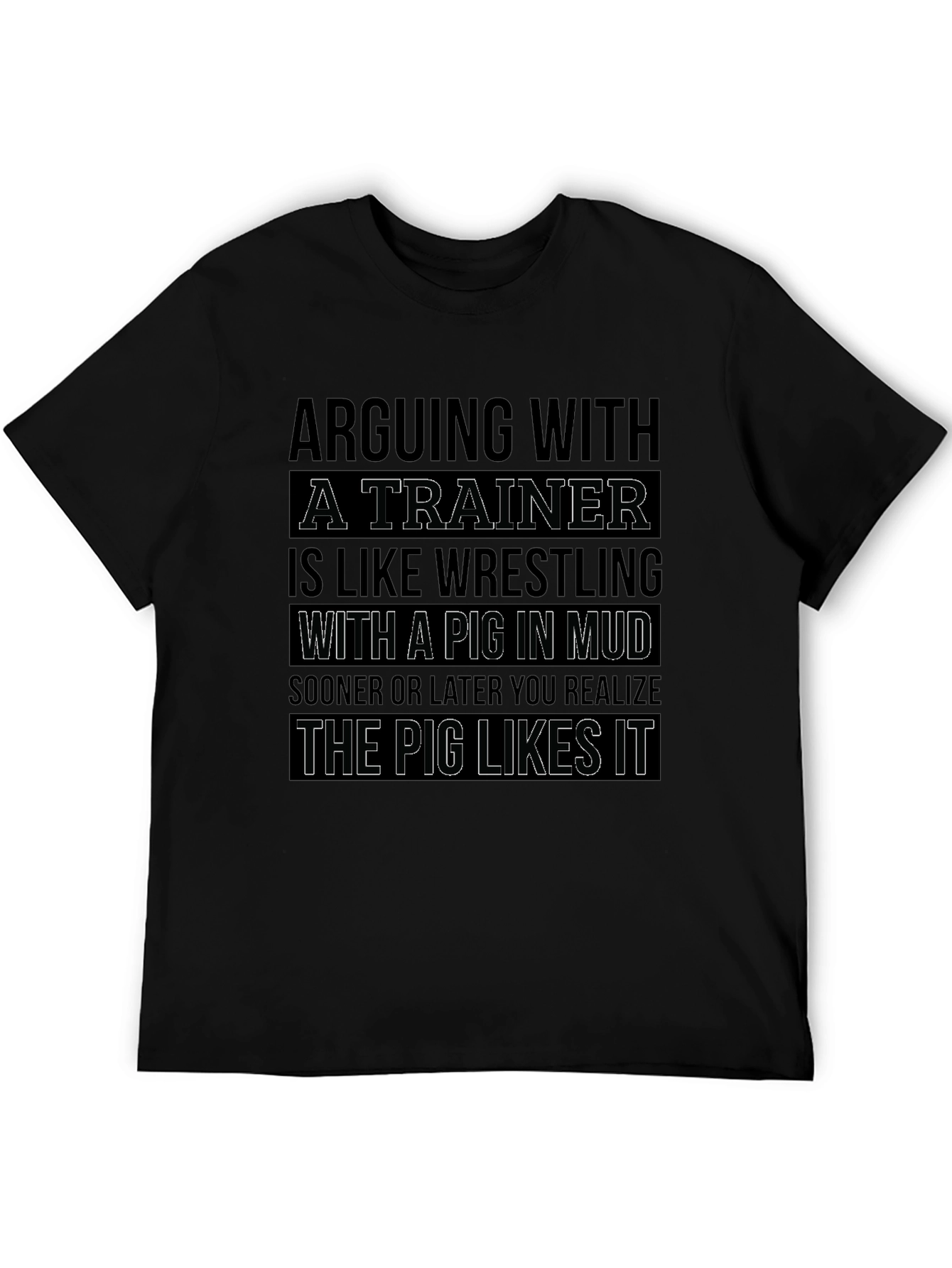 Trainer Wrestling Pig Mud Funny Graphic T-Shirt