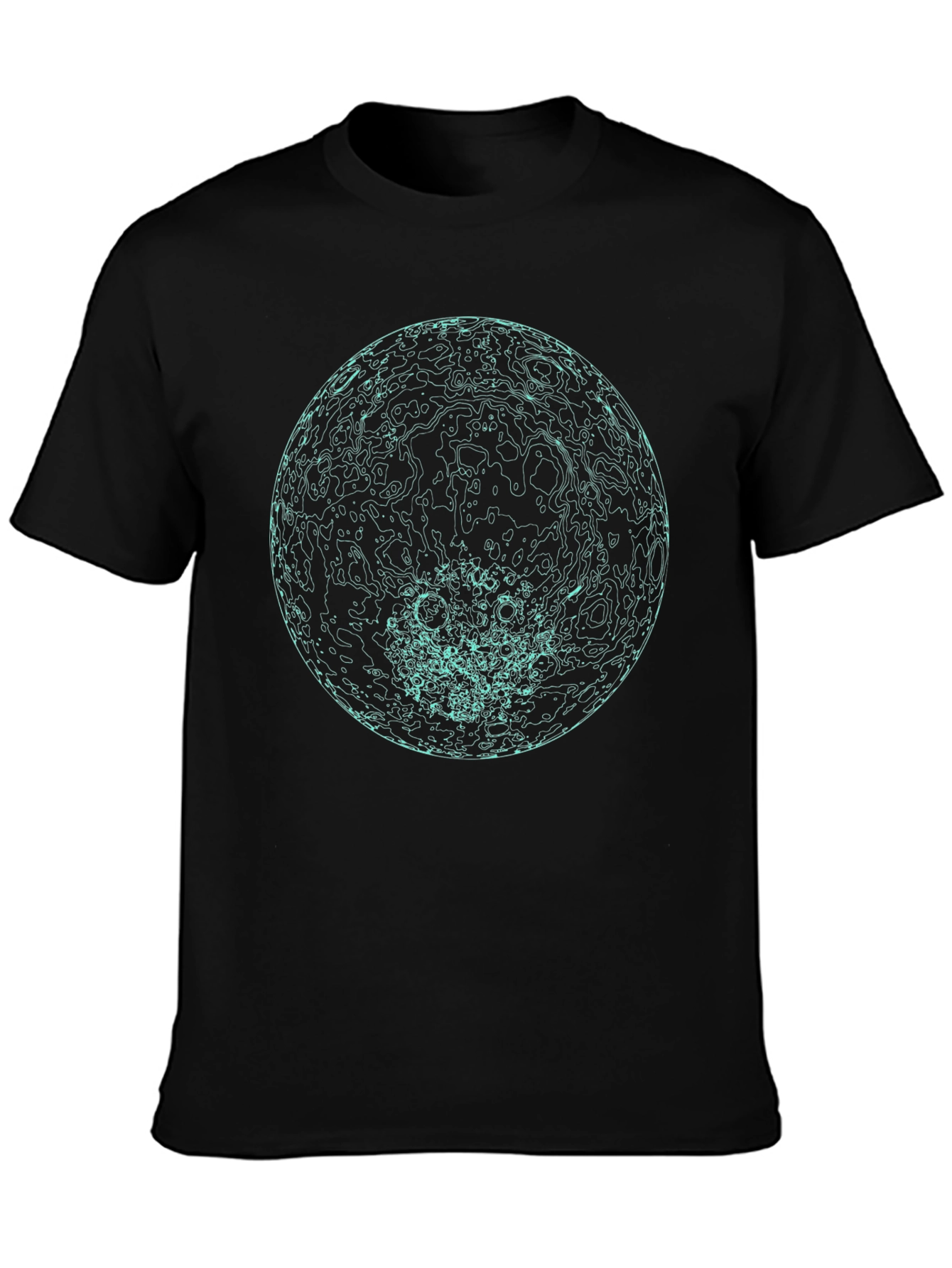 Abstract Globe Graphic Print Black T-Shirt