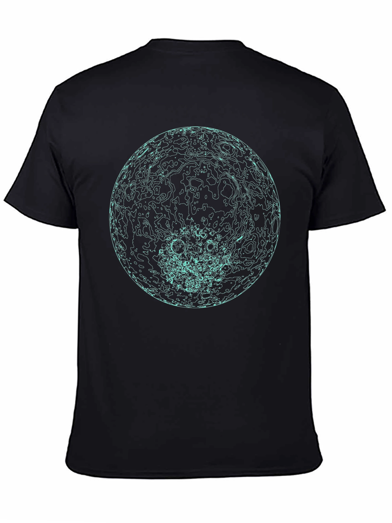 Abstract Globe Graphic Print Black T-Shirt