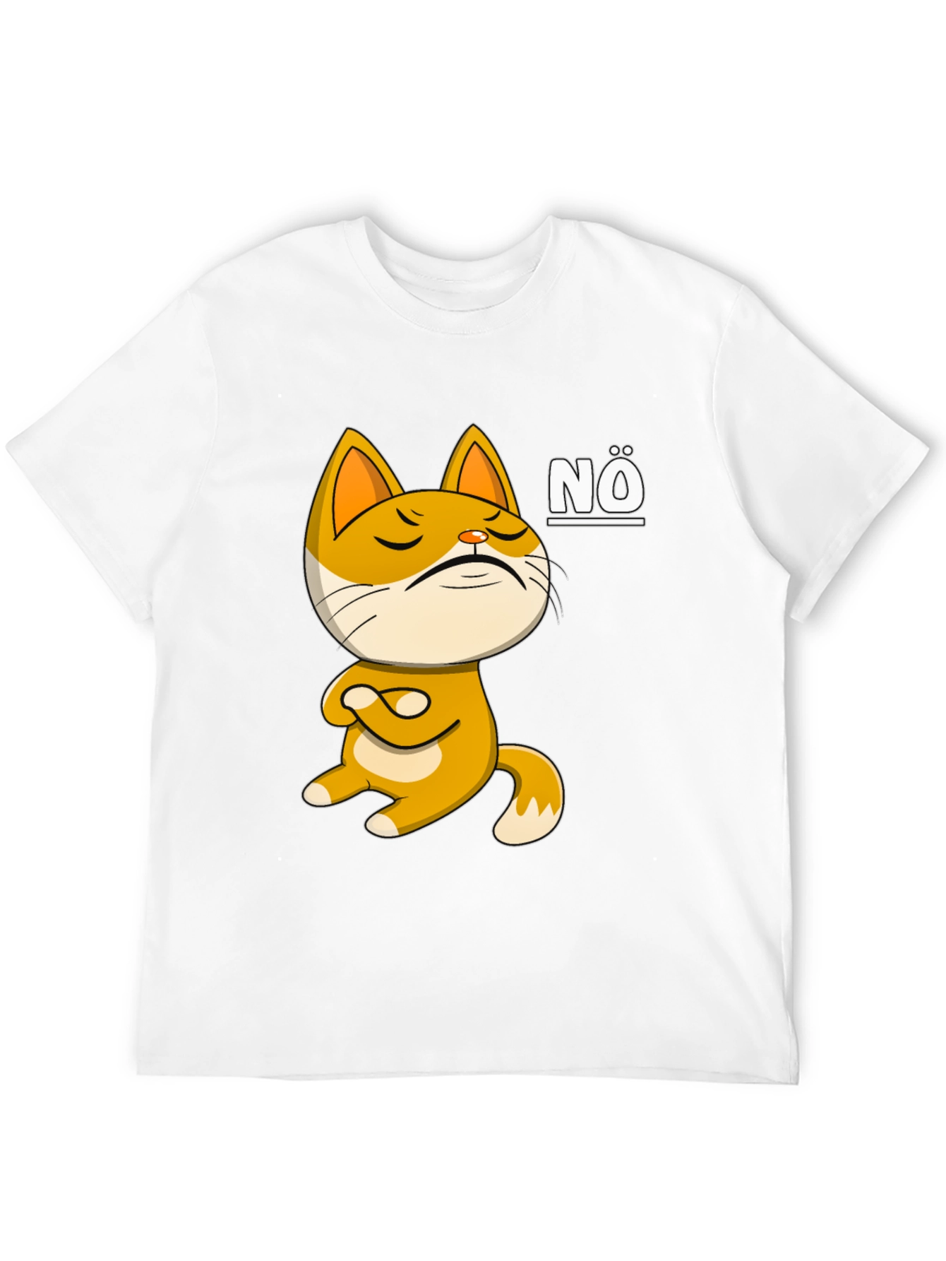 Nö Cat Graphic T-Shirt: Mens Black Tee