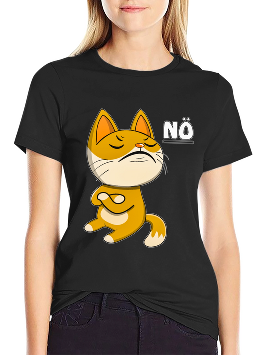 Nö Cat Graphic T-Shirt: Mens Black Tee