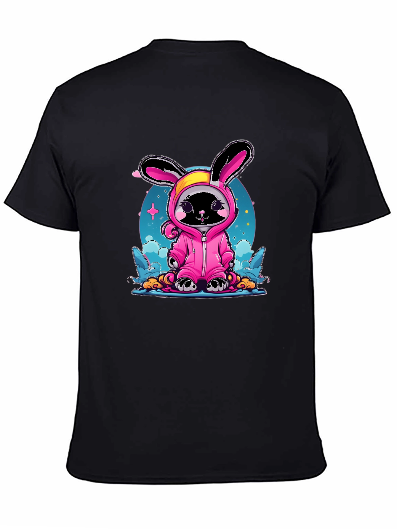 Cute Black Cat Bunny Costume T-Shirt