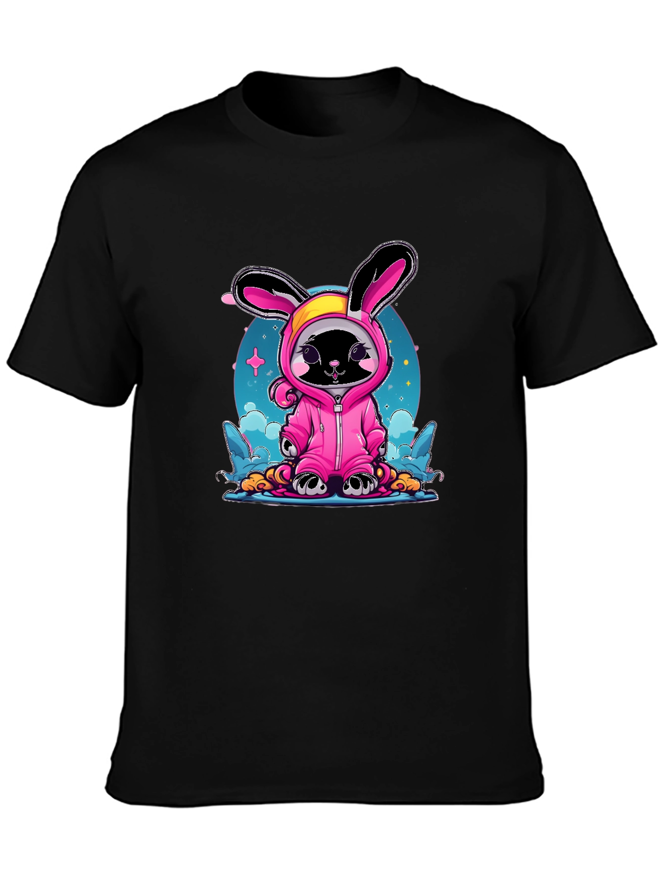 Cute Black Cat Bunny Costume T-Shirt