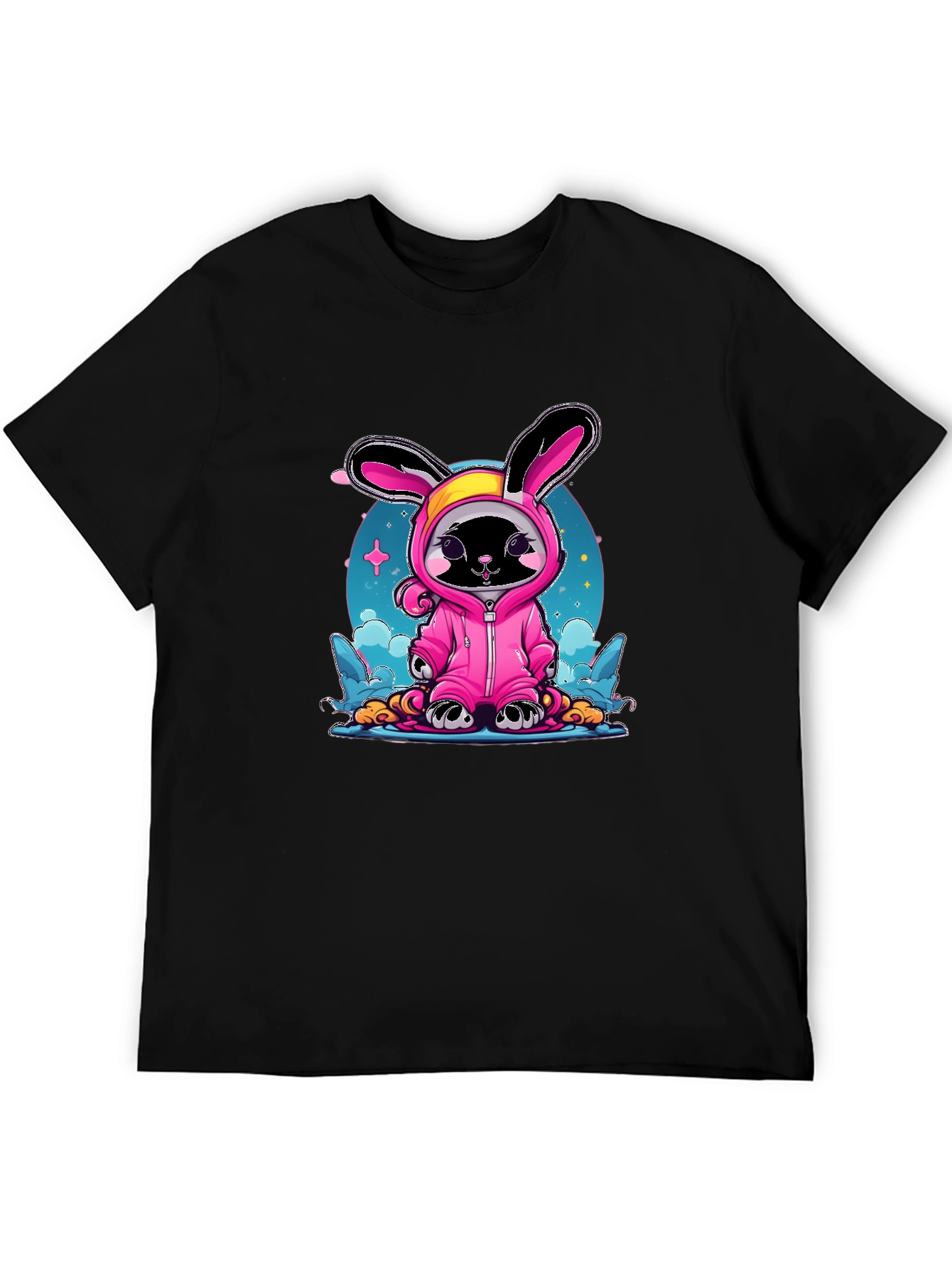 Cute Black Cat Bunny Costume T-Shirt