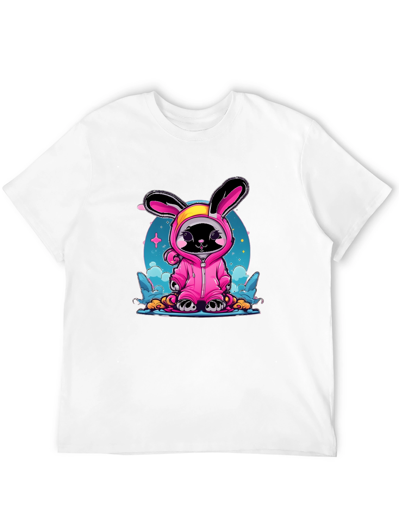 Cute Black Cat Bunny Costume T-Shirt