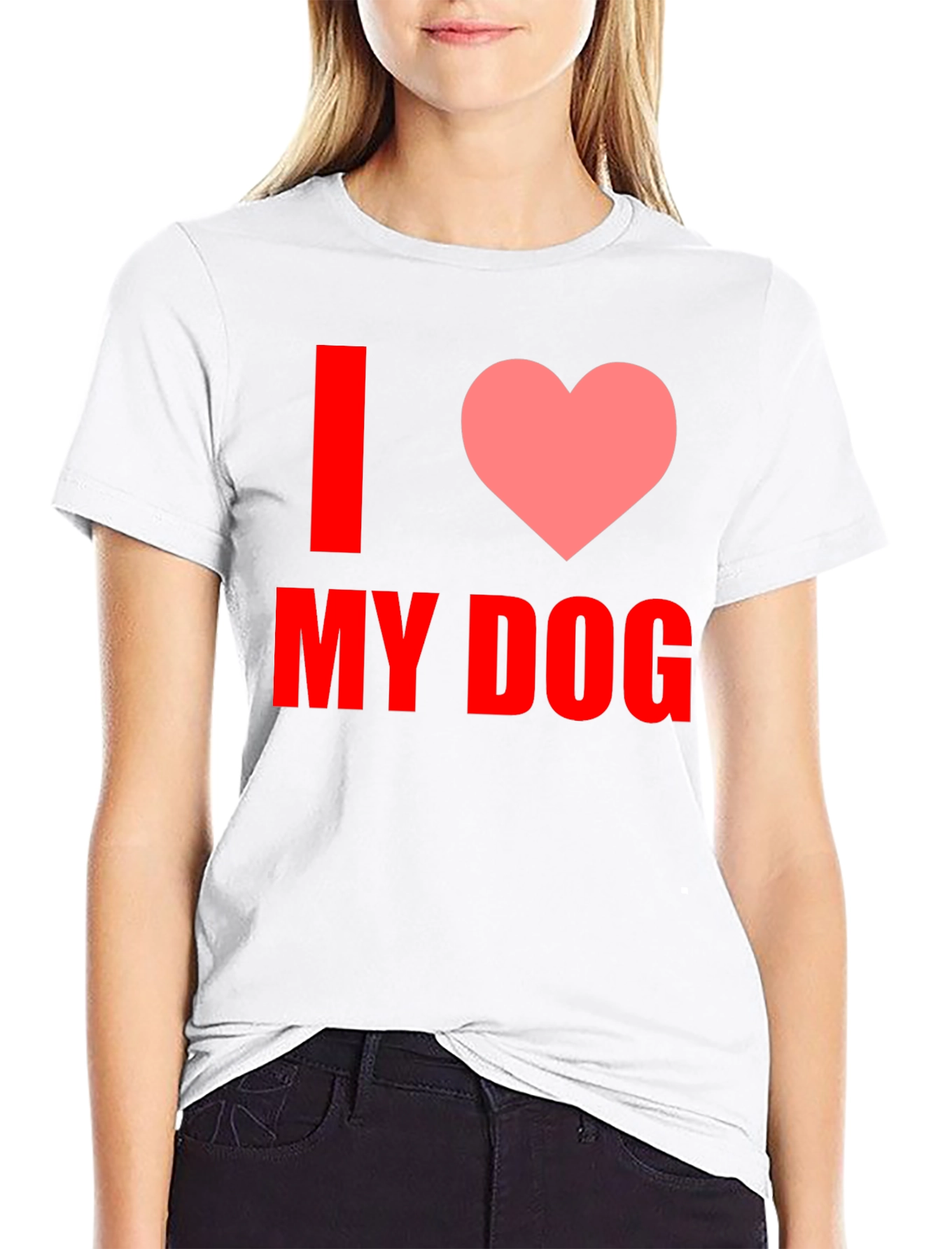 I Love My Dog Graphic Tee - Black