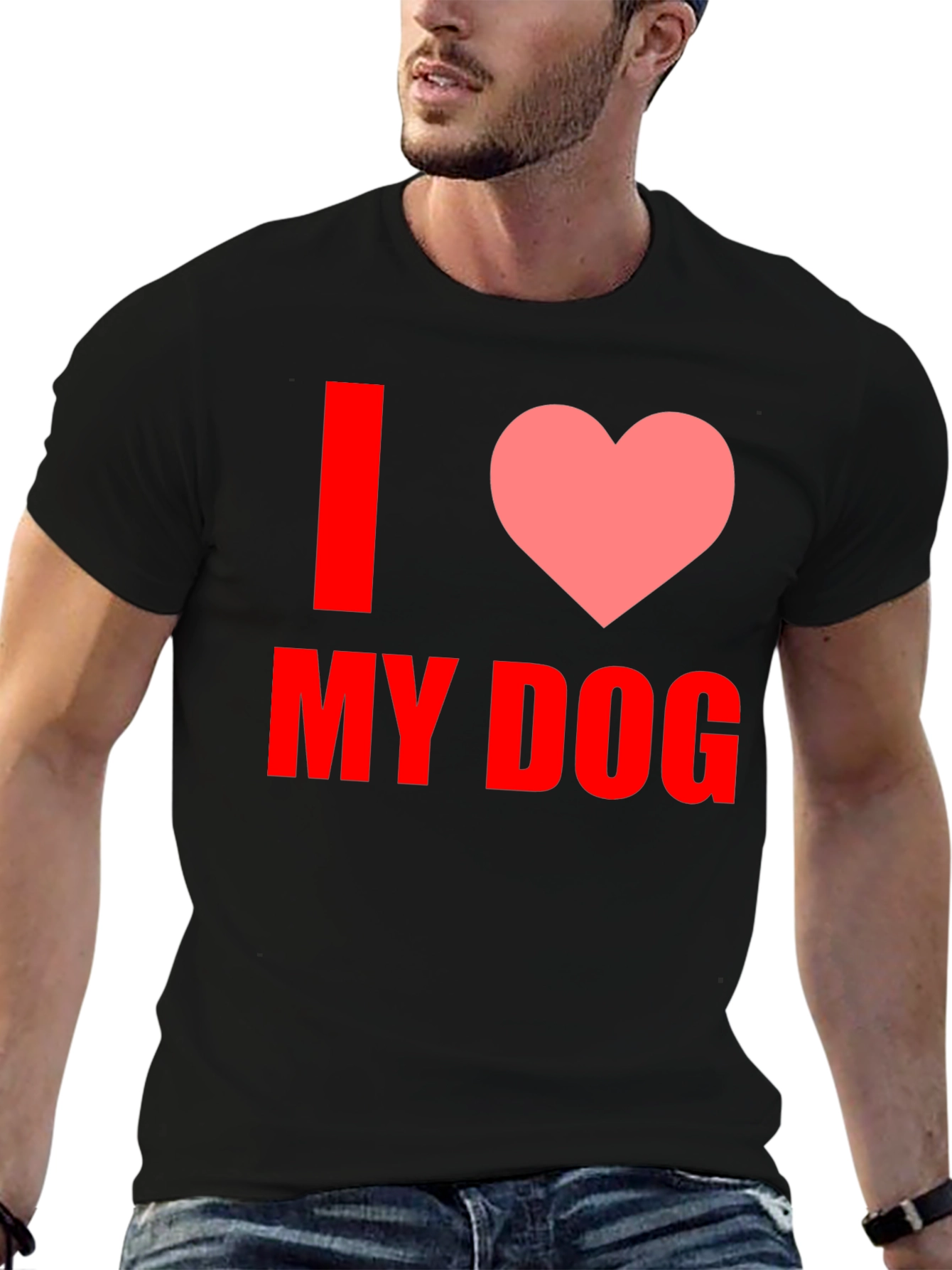 I Love My Dog Graphic Tee - Black