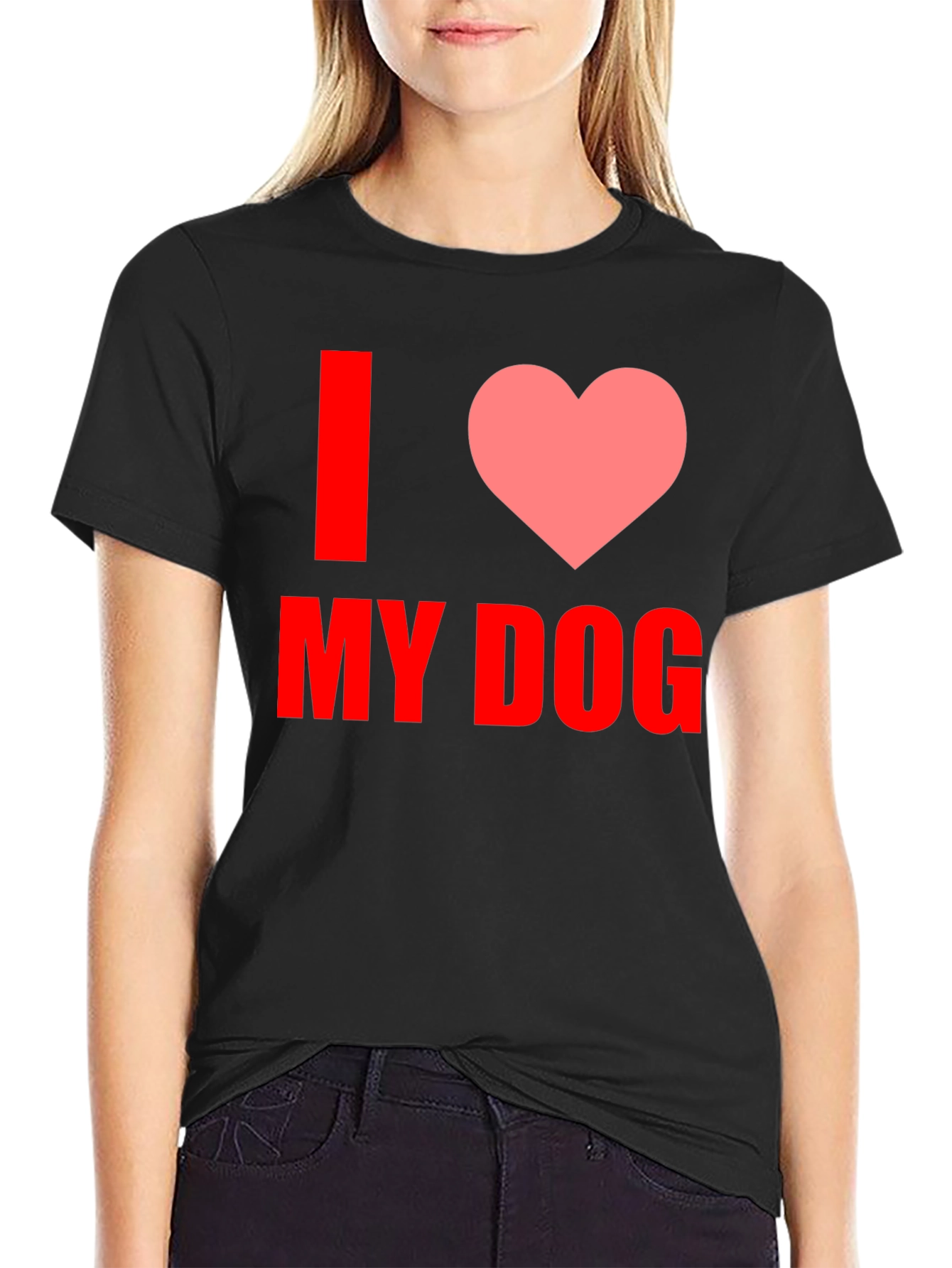 I Love My Dog Graphic Tee - Black