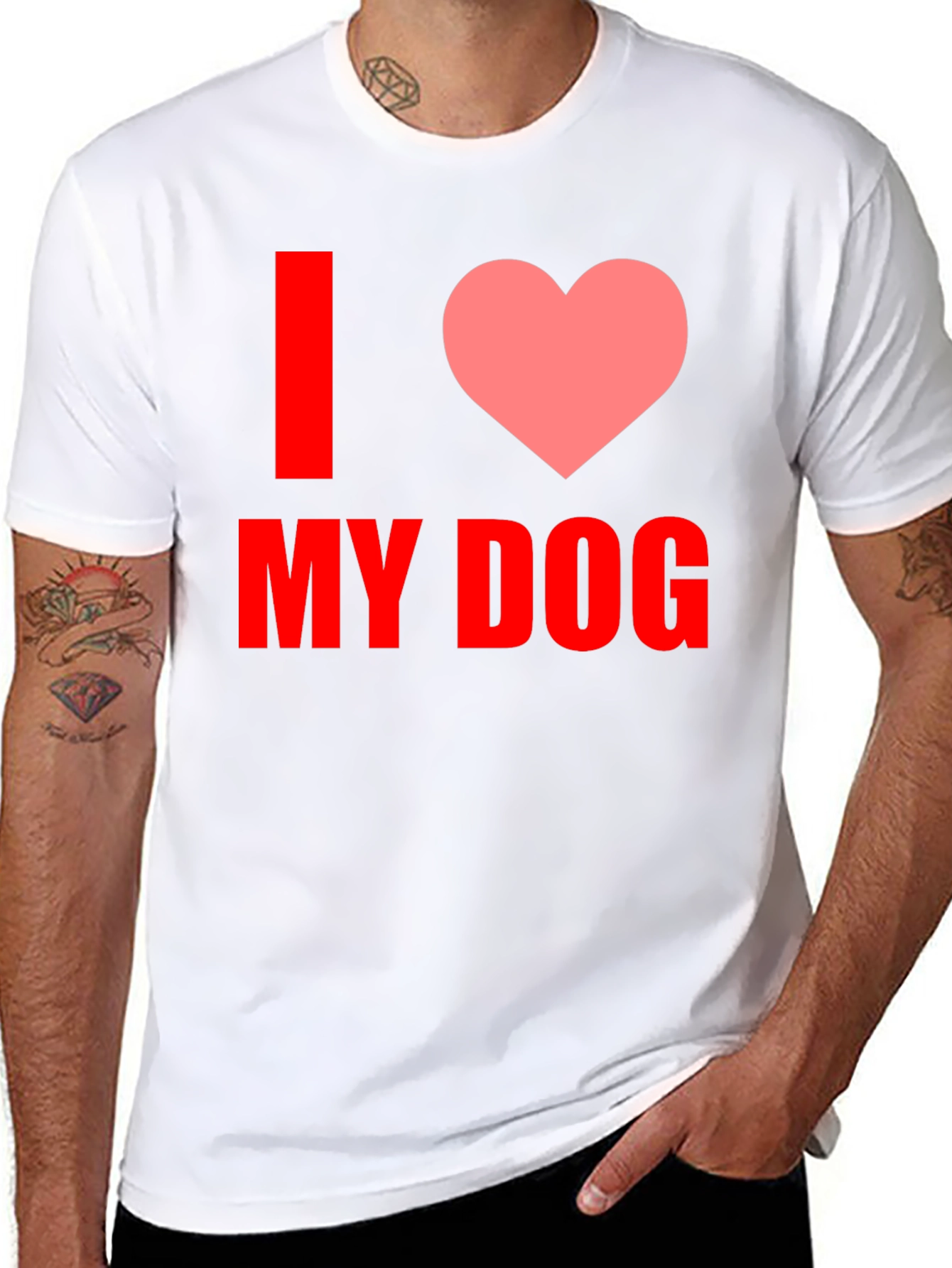 I Love My Dog Graphic Tee - Black