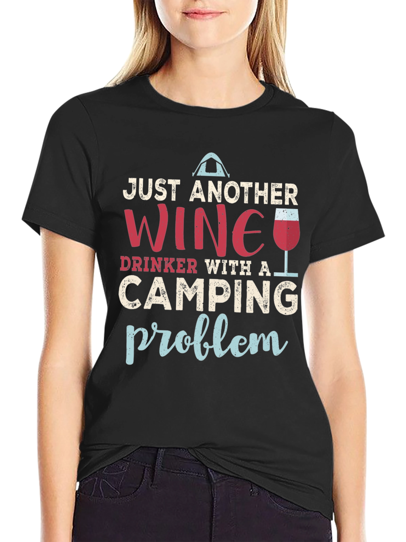 Wine and Camping Graphic T-Shirt