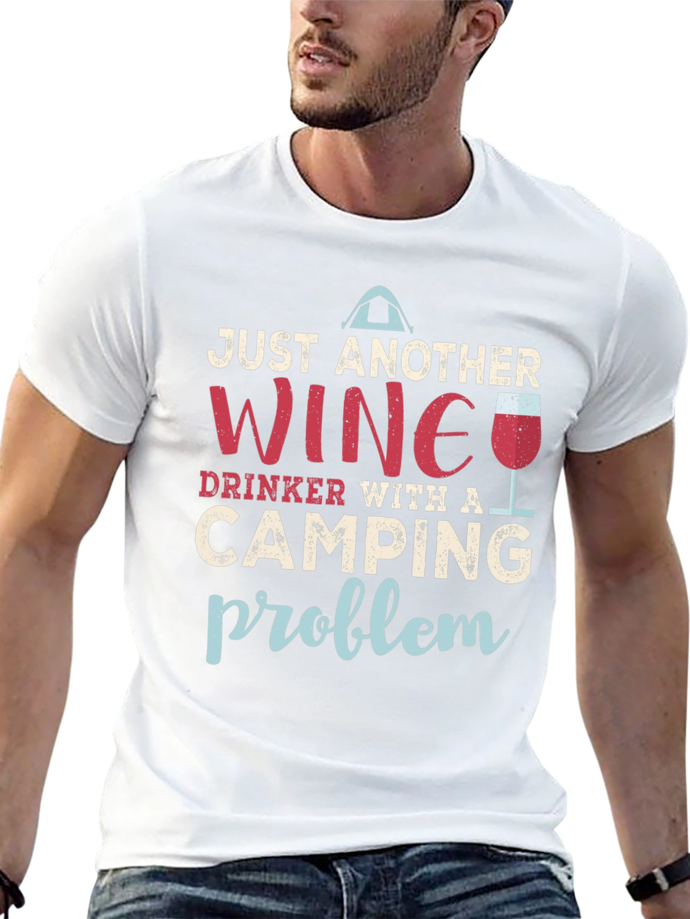 Wine and Camping Graphic T-Shirt
