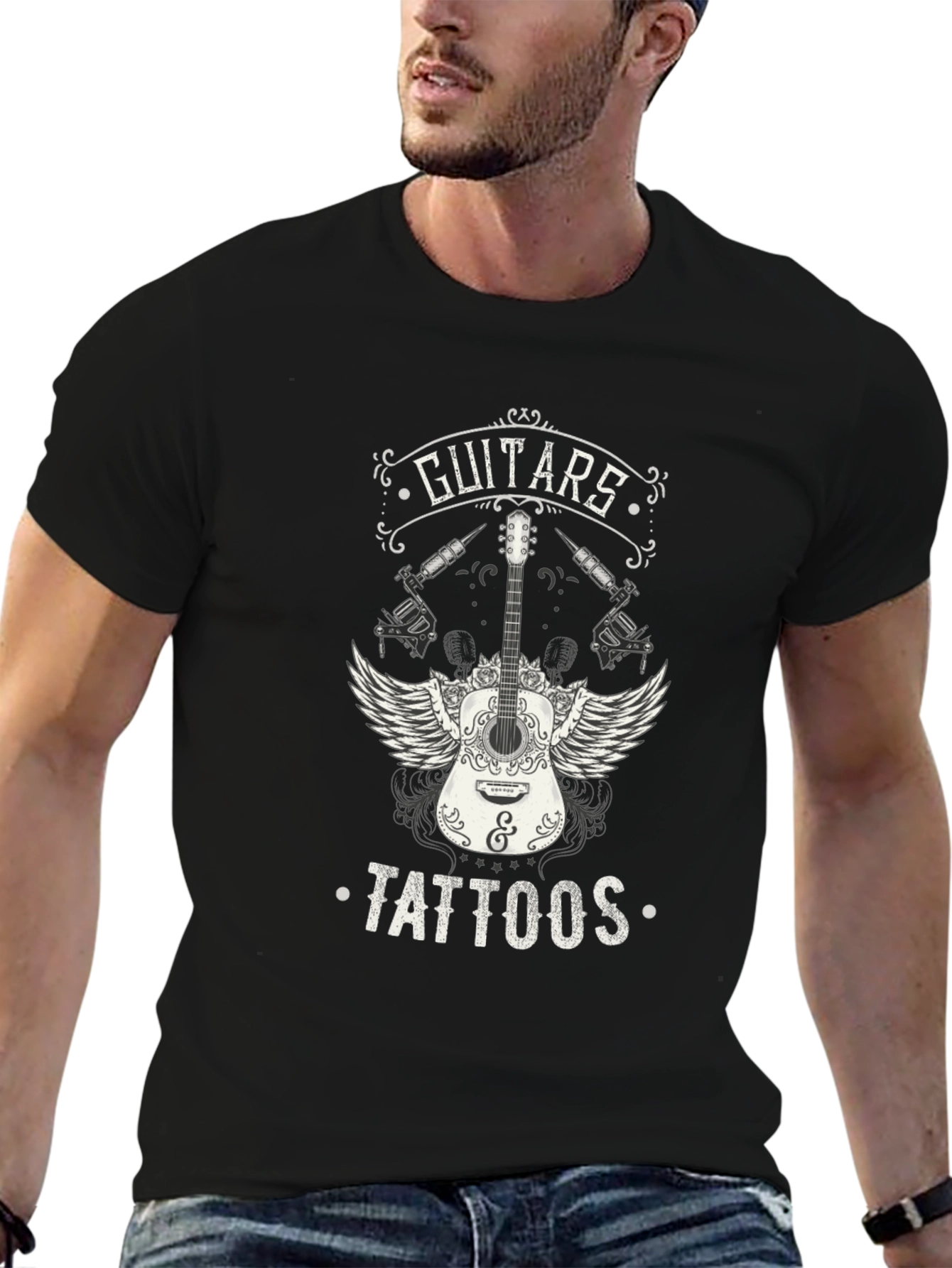 Guitars Tattoos Graphic T-Shirt