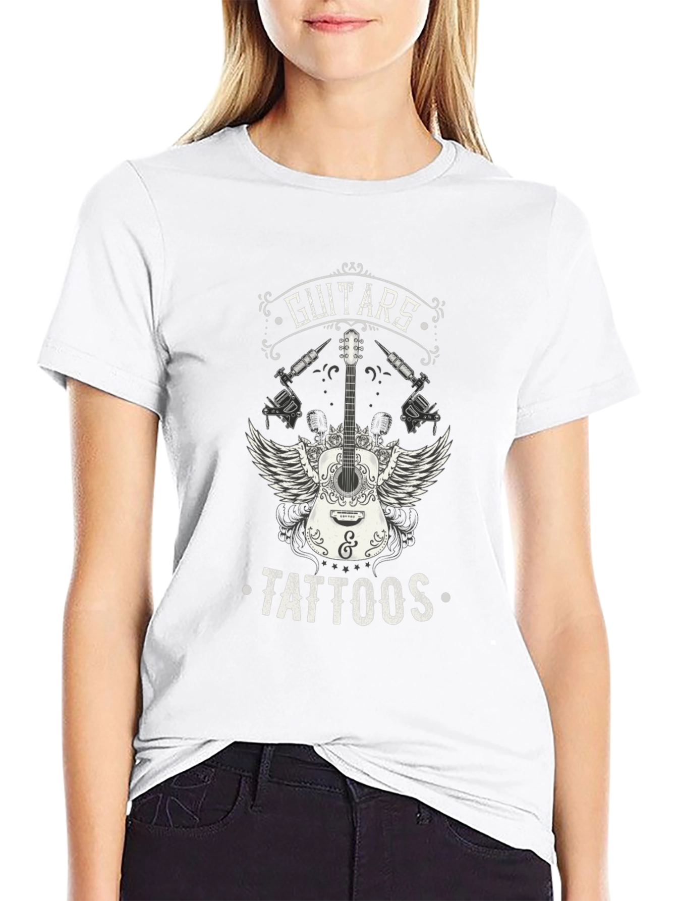 Guitars Tattoos Graphic T-Shirt